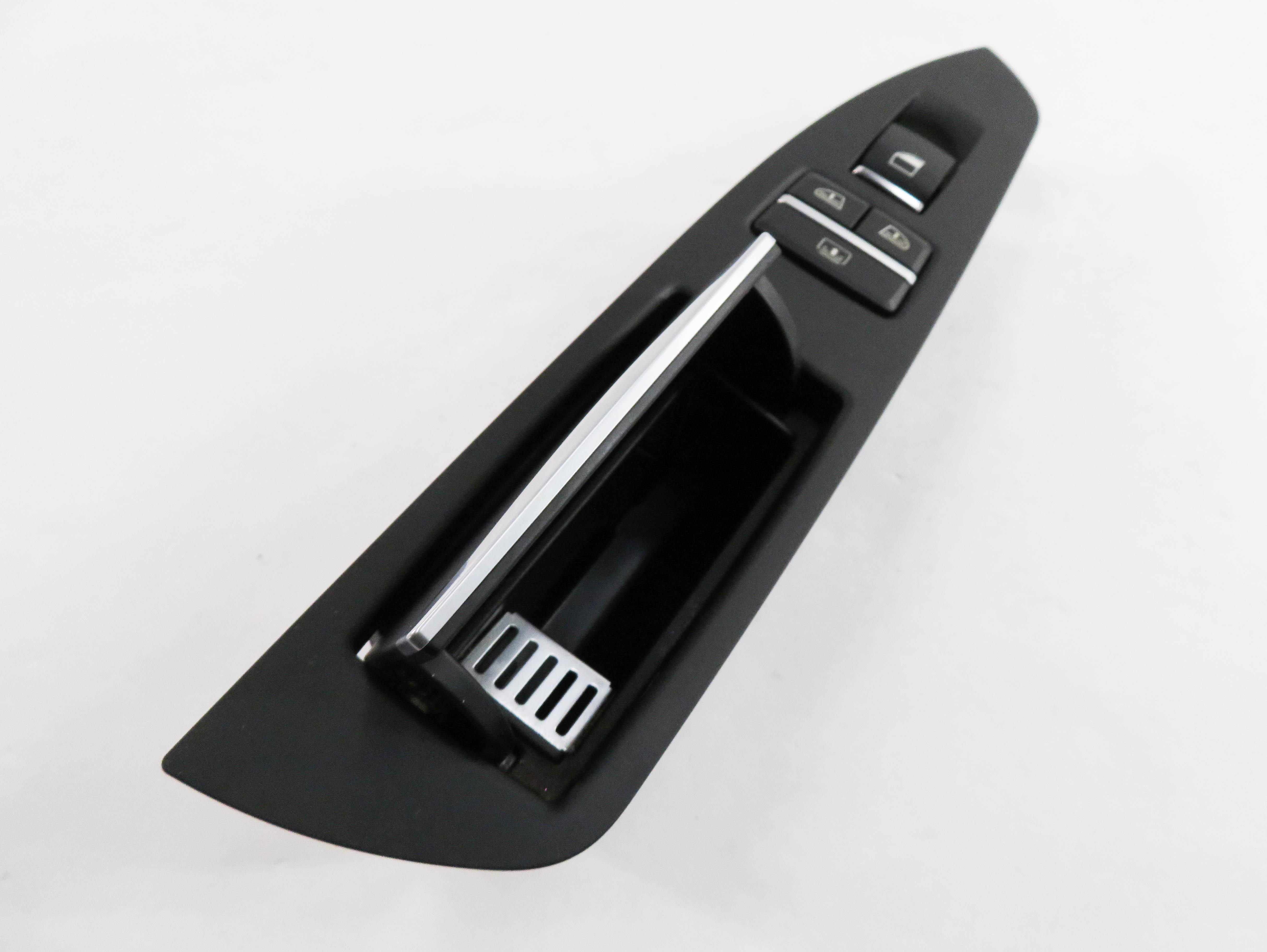 2013 BMW 740i (F01) LEFT REAR DOOR SUNSHADE WINDOW SWITCH w/ TRIM (BLACK) — exact item pictured