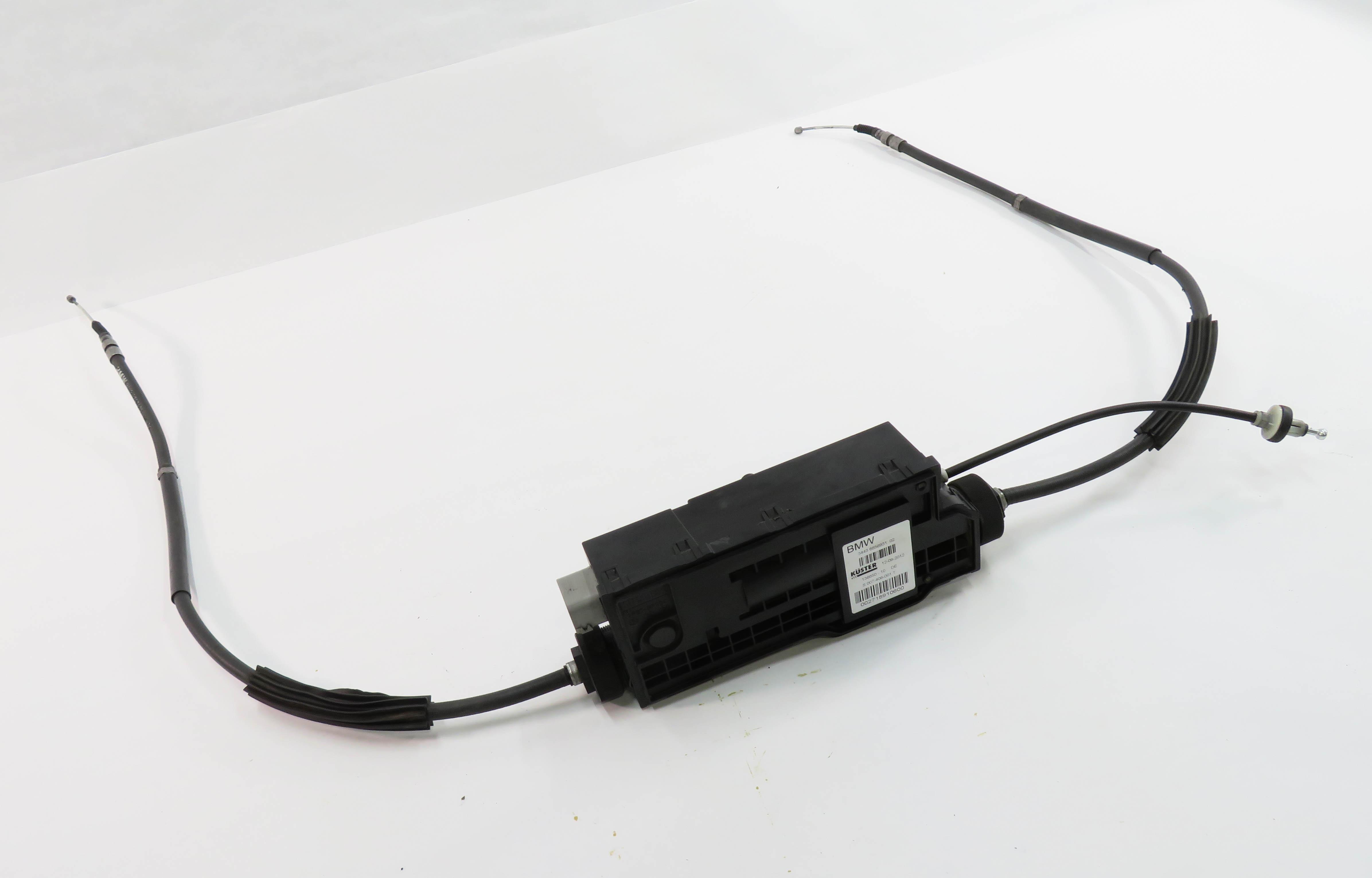 2013 BMW 740i (F01) EMERGENCY PARKING BRAKE ACTUATOR MOTOR w/ CABLES — exact item pictured