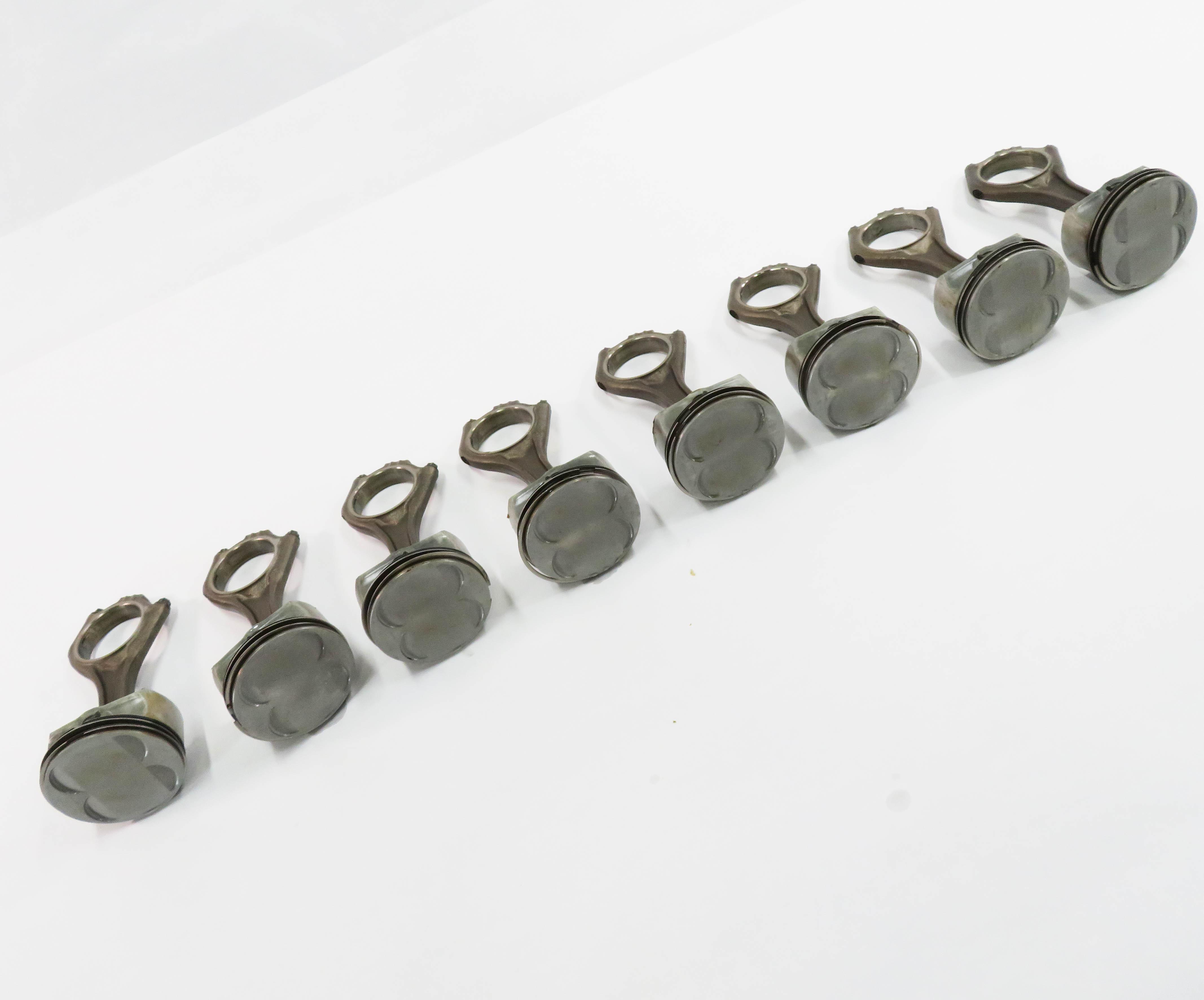 04-10 BMW 550i 650i 750i X5 (E60 E65 E66 E70) 4.8L N62 V8 ENGINE PISTON SET-8 — exact item pictured