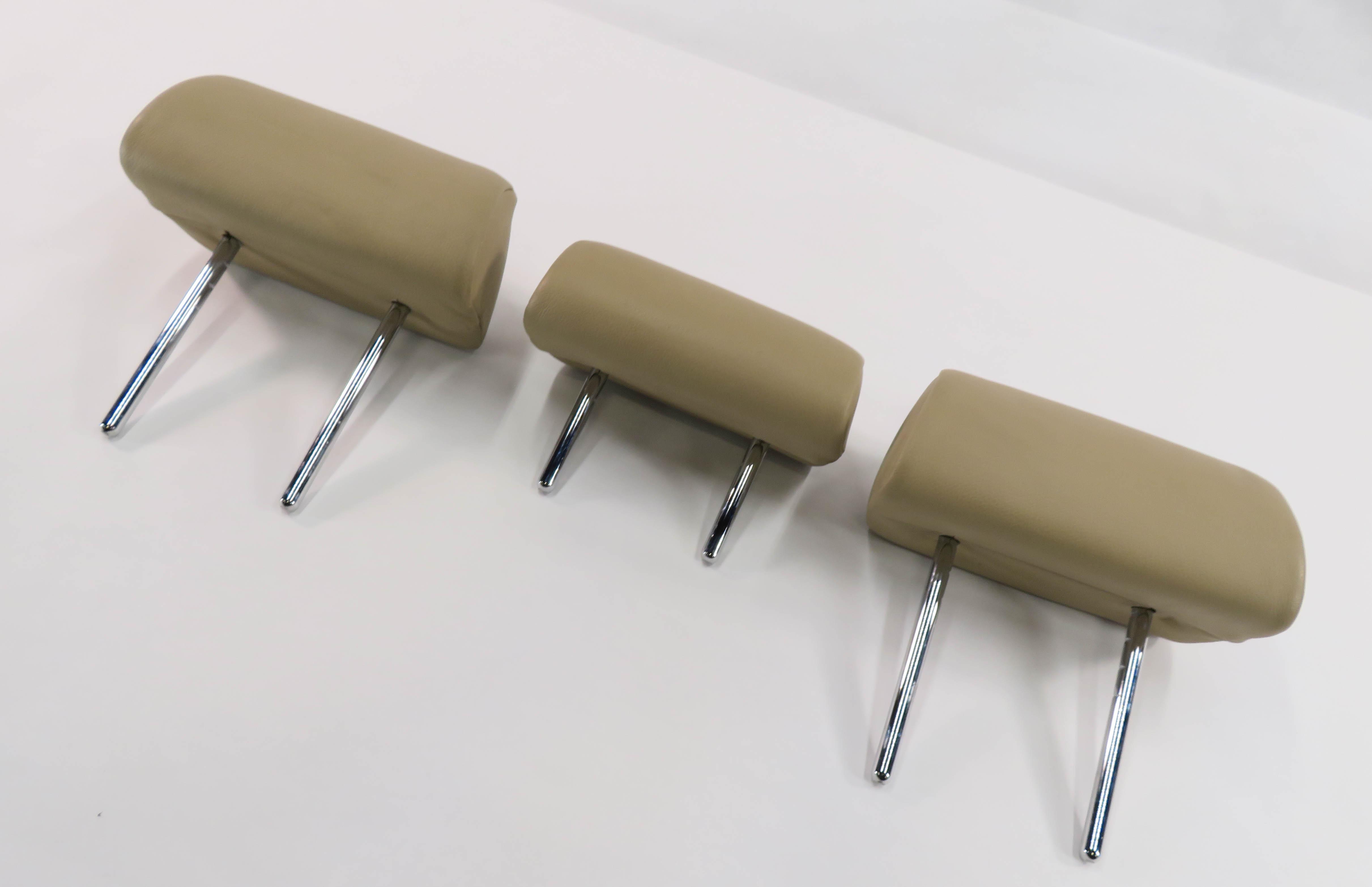 2007 BMW X5 (E70) REAR 2nd SECOND ROW SEAT HEADRESET SET-3 (BEIGE LEATHER) — exact item pictured