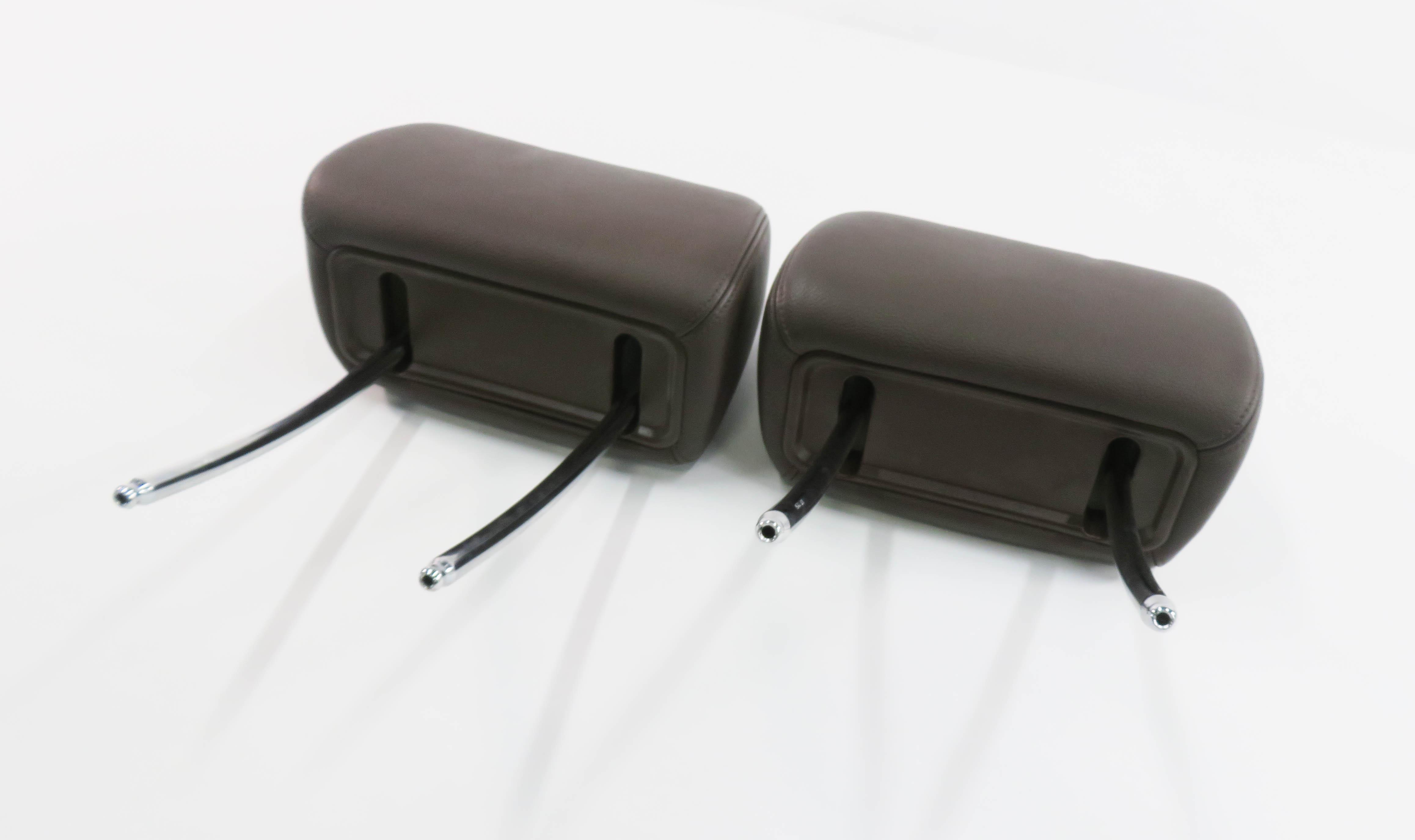 2007 BMW X5 (E70) FRONT LEFT & RIGHT SEAT HEADREST SET-2 (TOBACCO BROWN LUF1) — exact item pictured