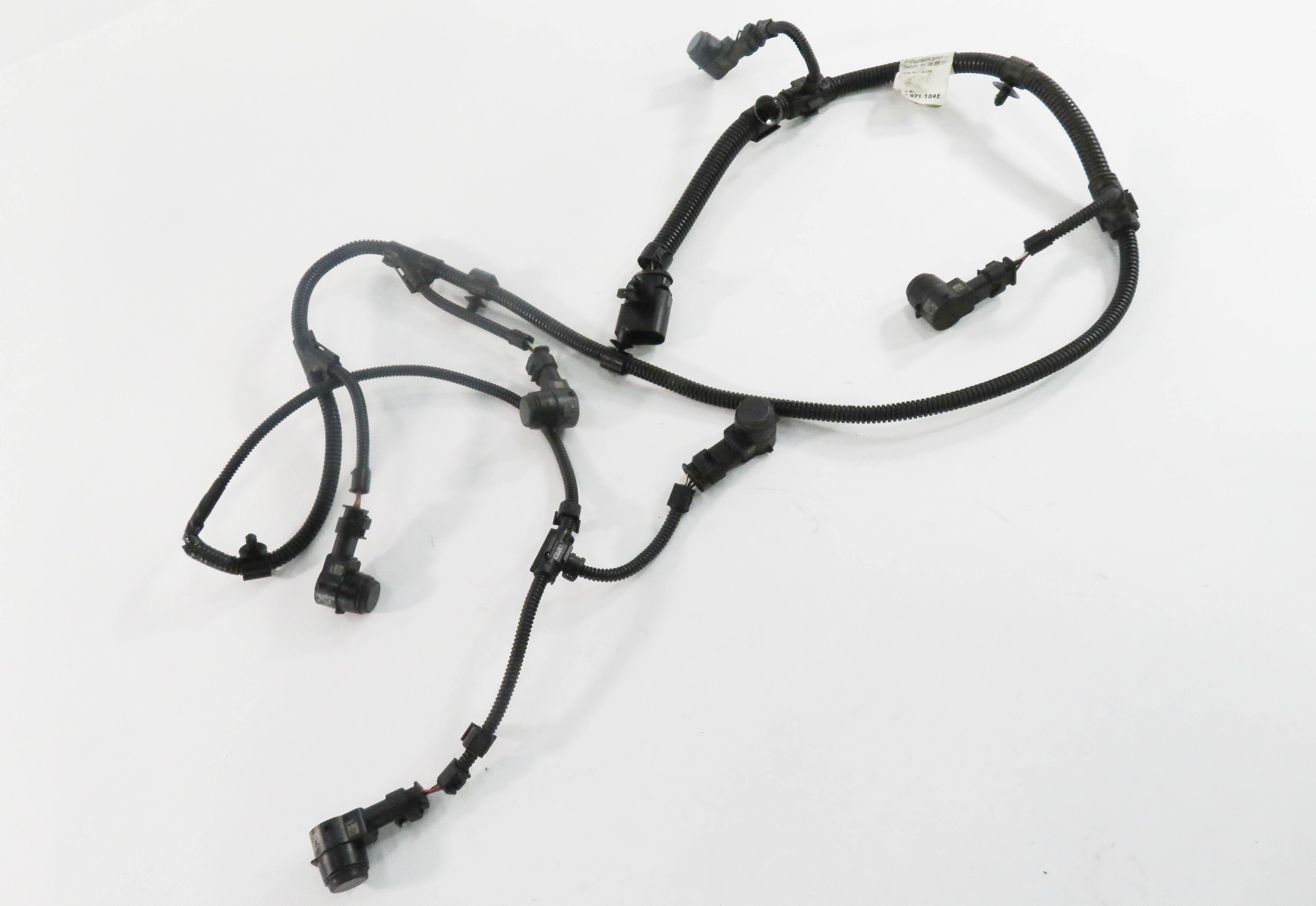 2008 PORSCHE CAYENNE (957) REAR PDC PARK DISTANCE SENSOR SET w/ HARNESS (BLACK) — exact item pictured
