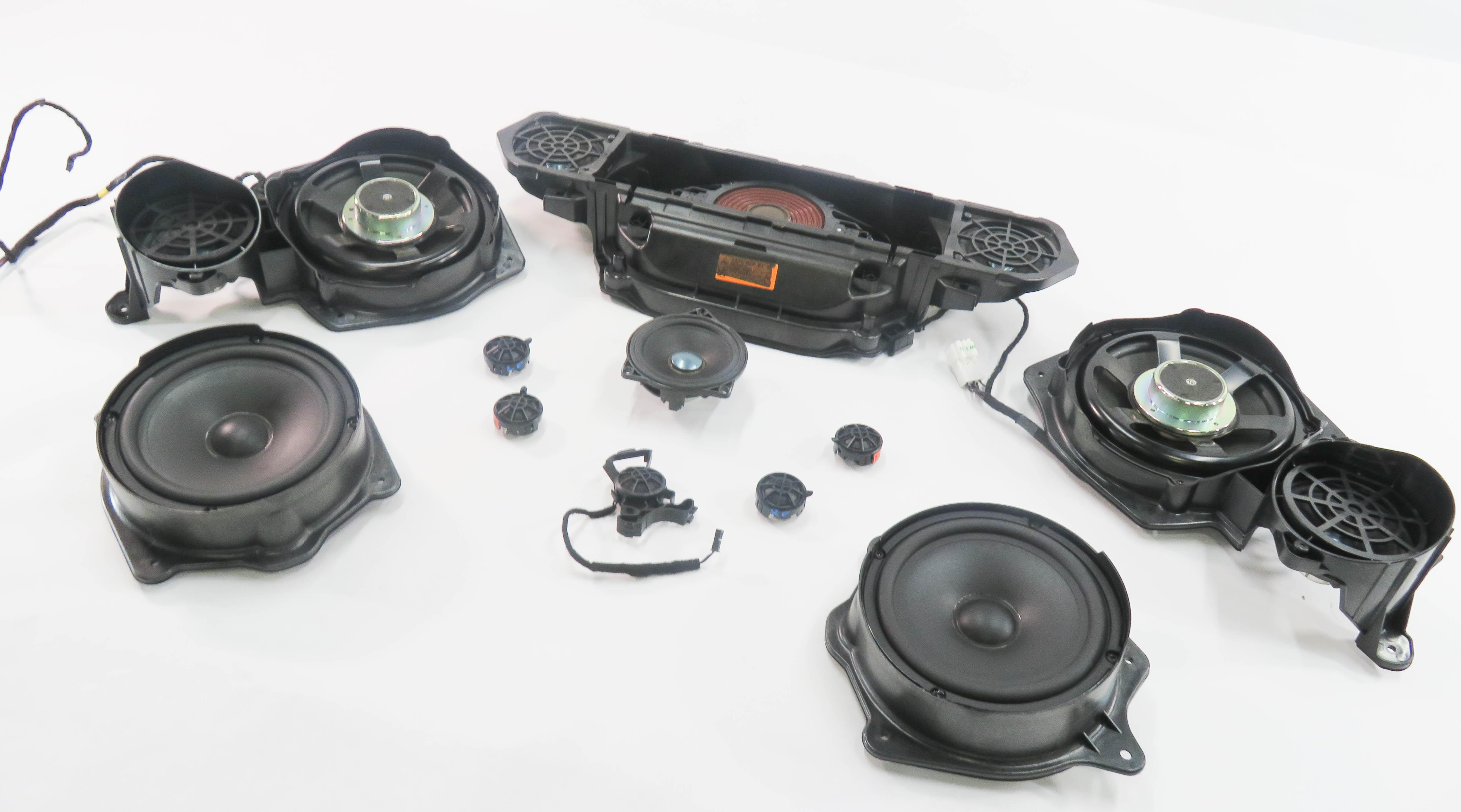 2010 MERCEDES S400 (W221) HARMAN LOGIC 7 AUDIO SUBWOOFER TWEETER SPEAKER SET-15 — exact item pictured