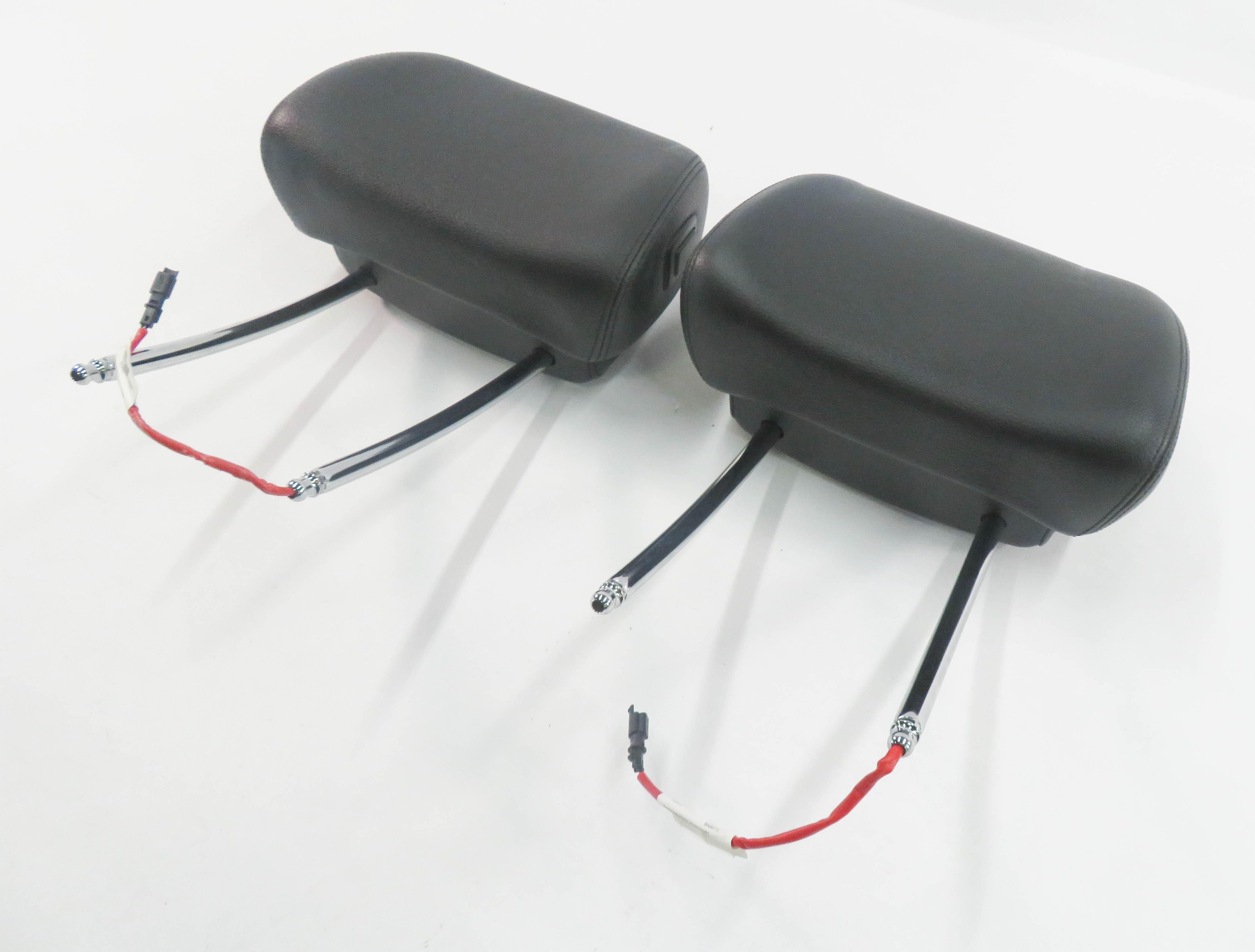 2008 BMW X5 (E70) FRONT LEFT & RIGHT SEAT ACTIVE HEADREST SET-2 (BLACK LEATHER) — exact item pictured