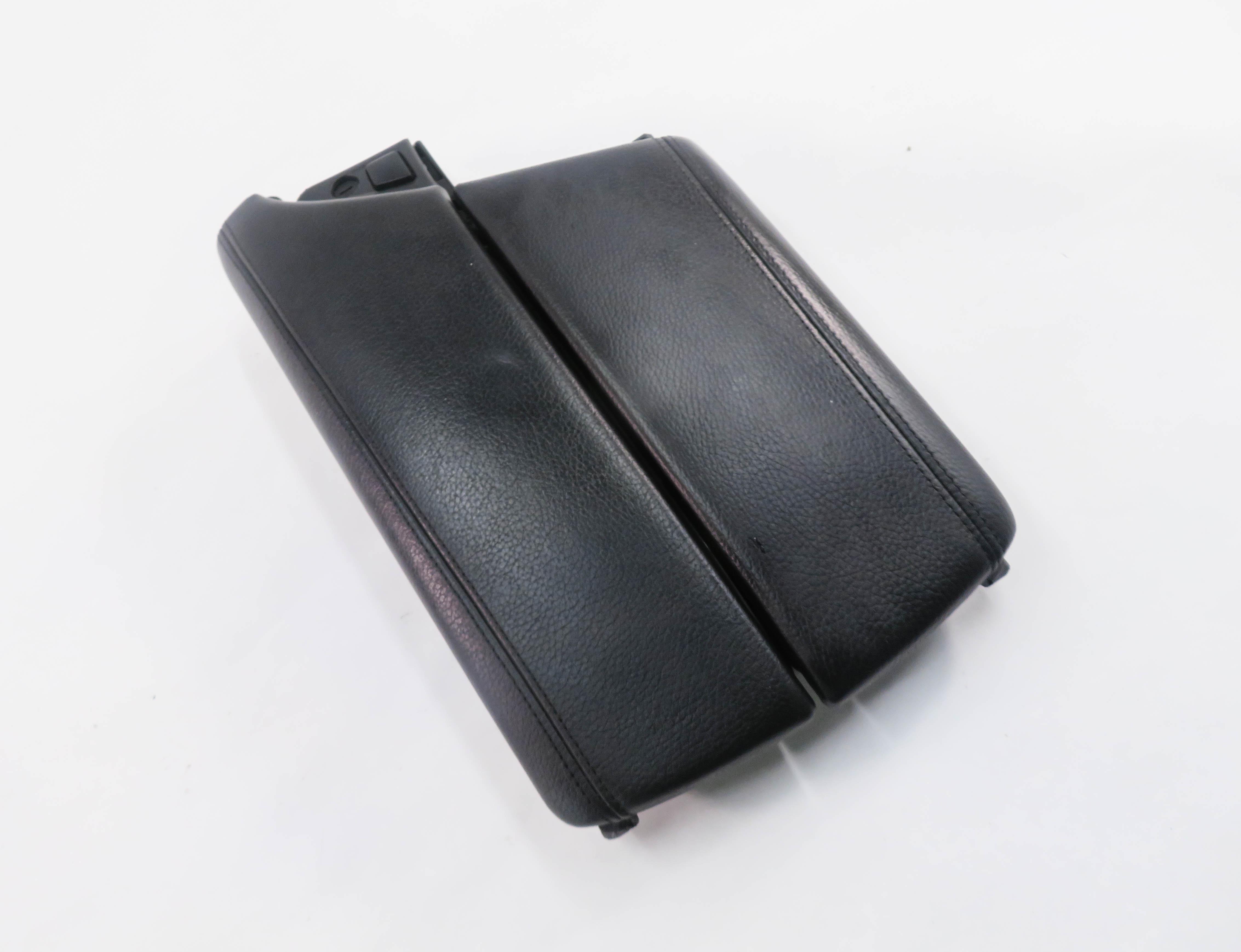 2011 BMW 528i 535i 550i (F10) FRONT CENTER CONSOLE ARM REST LID (BLACK LEATHER) — exact item pictured