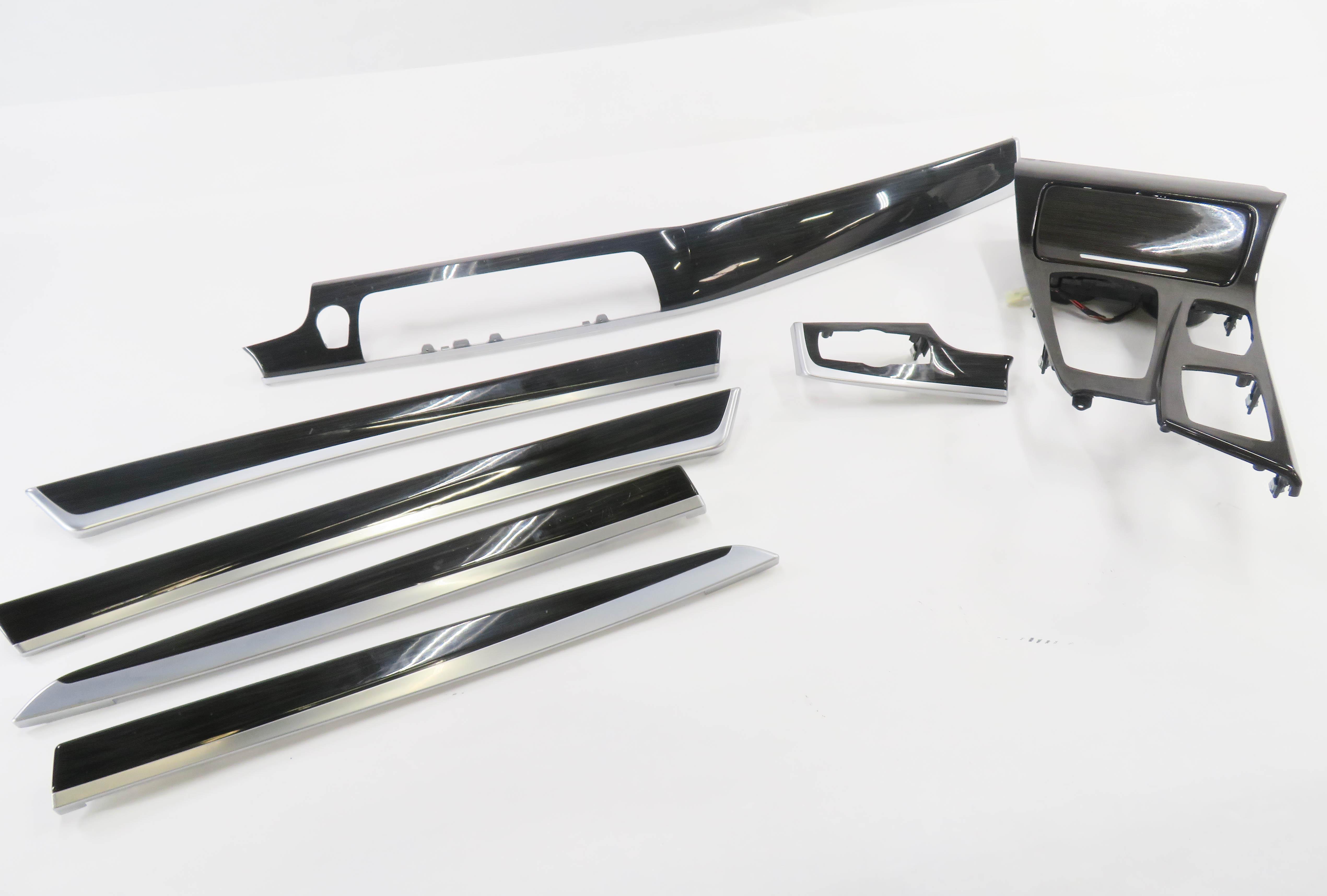 2014 BMW 535i (F10) DASH DOOR CONSOLE FINELINE ANTHRACTIE WOOD GRAIN TRIM SET-7 — exact item pictured