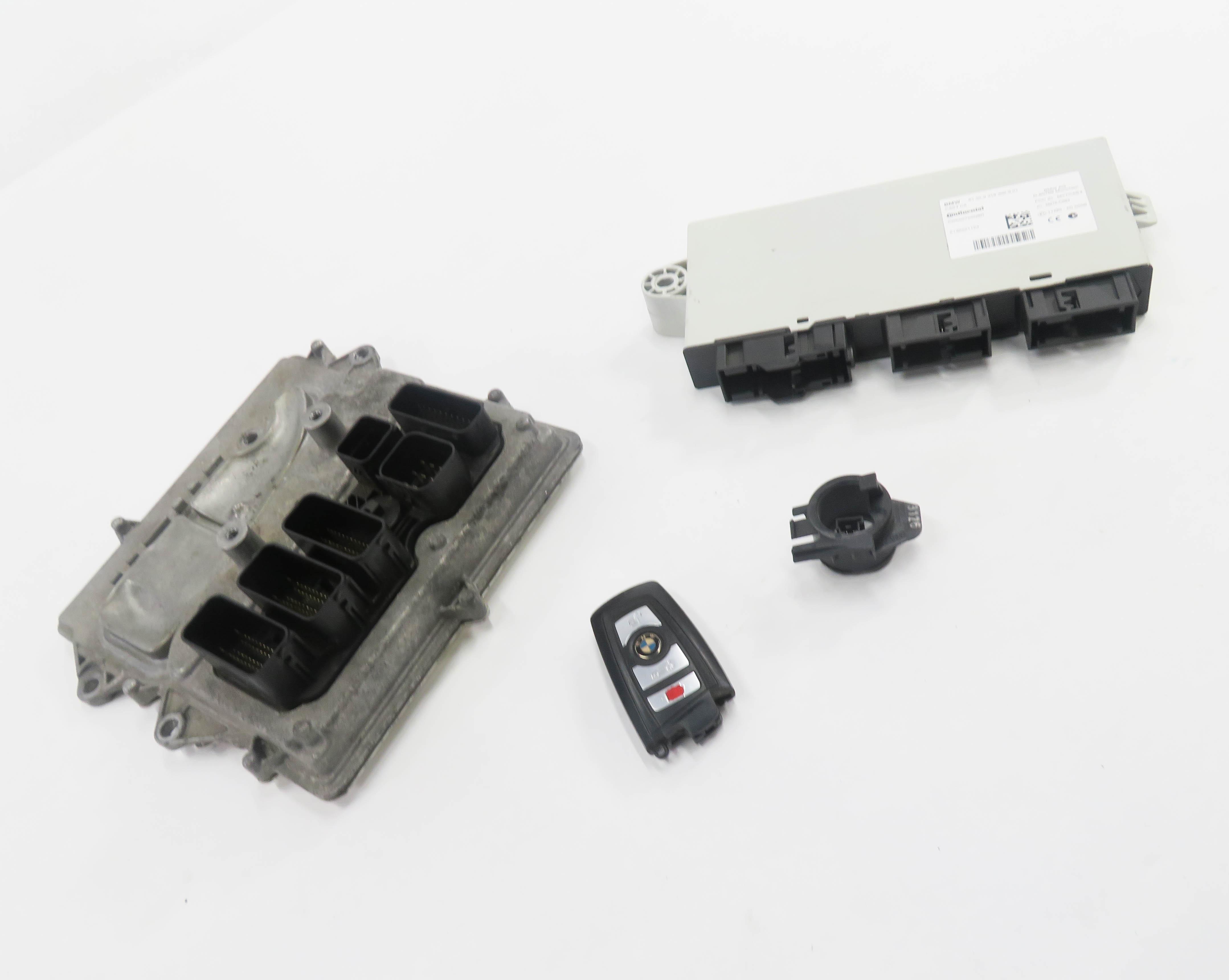 14-17 BMW 535iGT 535i 740i X3 X4 - 3.0L N55 ENGINE DME CAS-4 MODULE & KEY SET — exact item pictured