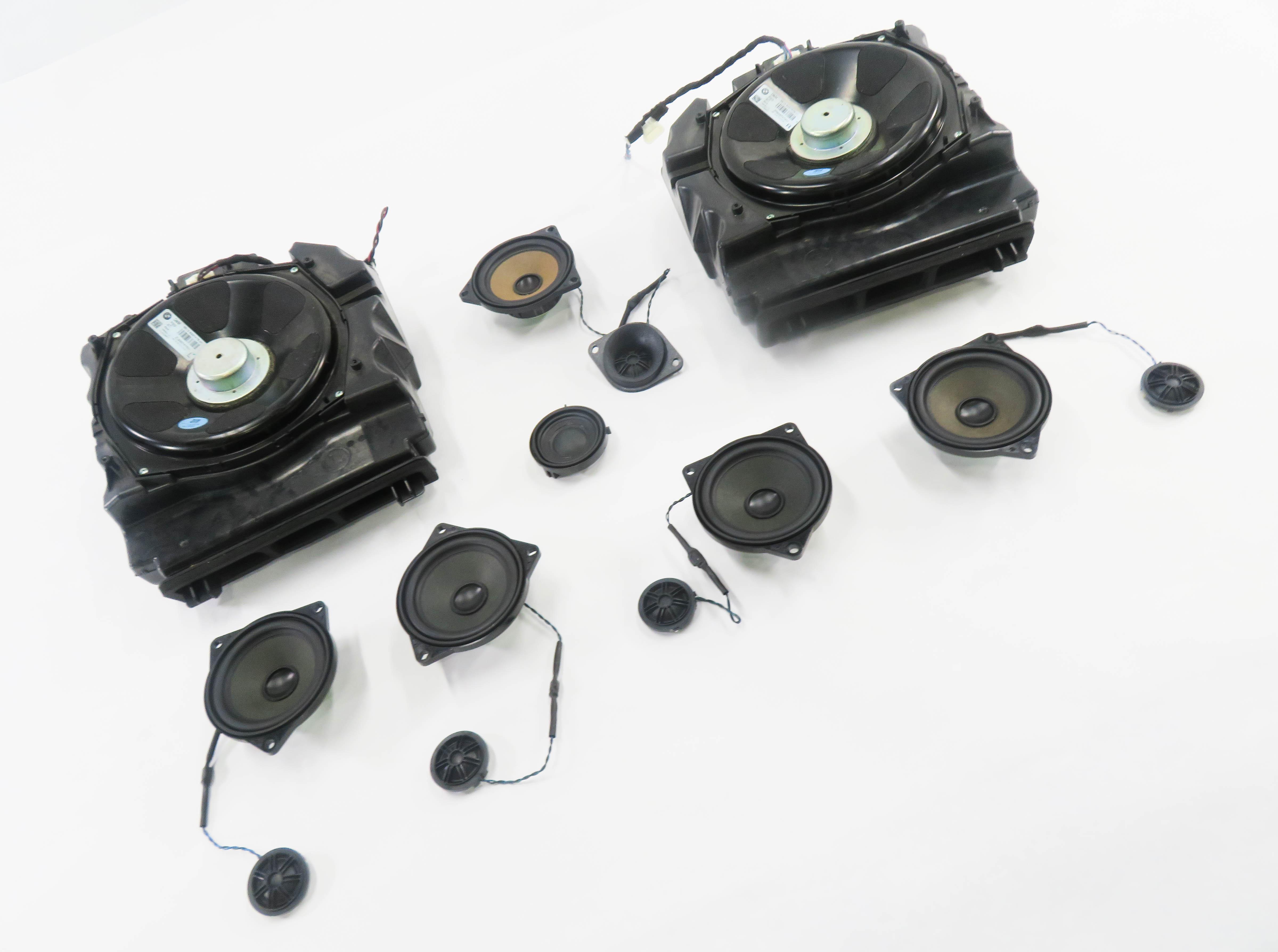 2013 BMW 550iGT (F07) HiFi AUDIO SUB SUBWOOFER TWEETER SPEAKER SET-12 — exact item pictured