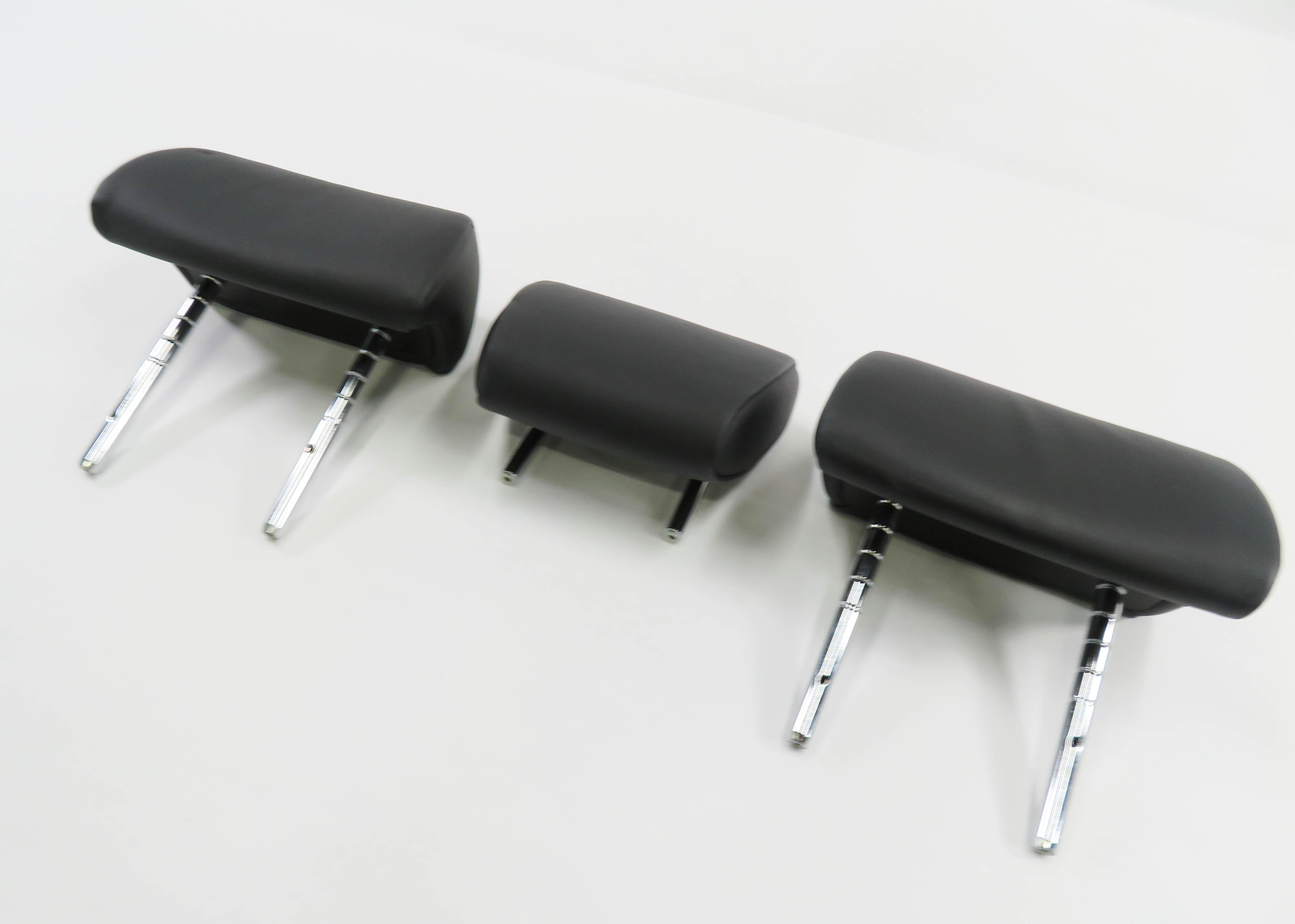 2009 BMW 750i (F01) REAR SEAT HEADREST SET-3 (BLACK NAPPA LEATHER NASW) — exact item pictured