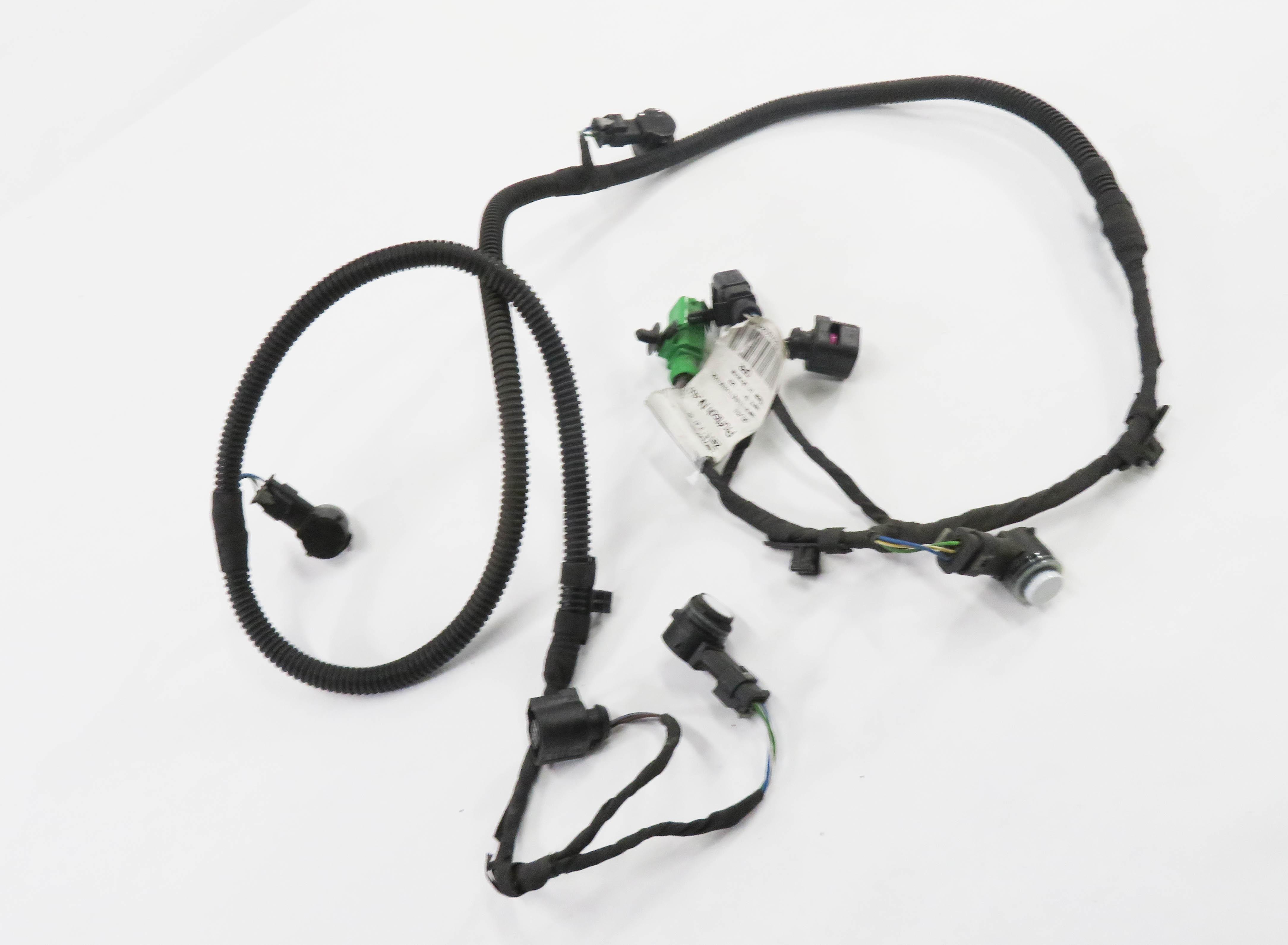 2016 PORSCHE CAYENNE (958) REAR PDC PARK DISTANCE SENSOR SET w/ HARNESS (WHITE) — exact item pictured