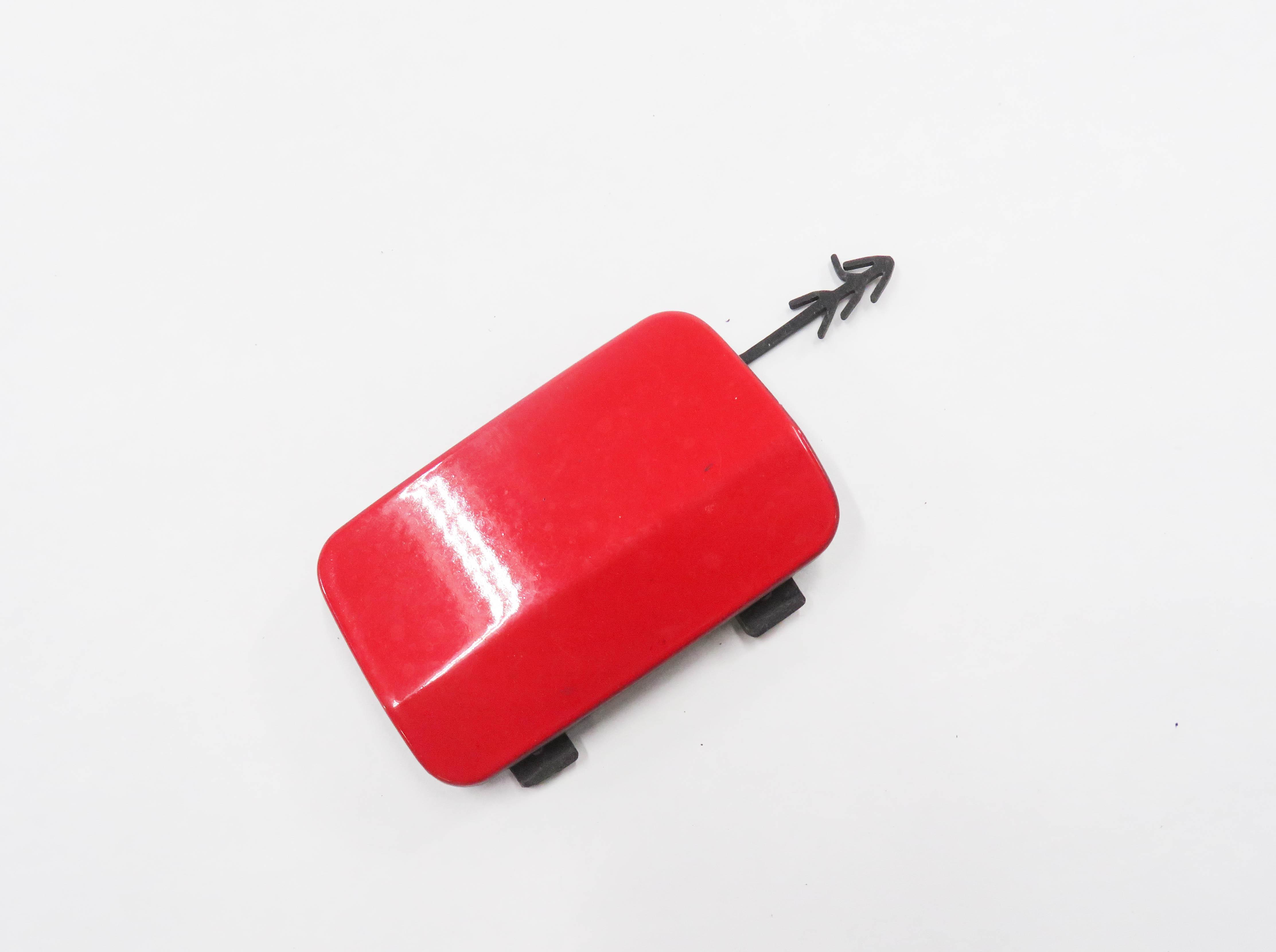 2017 AUDI Q3 (8U) LEFT DRIVER REAR TOW HOOK COVER TRIM (MISANO RED METALLIC) — exact item pictured