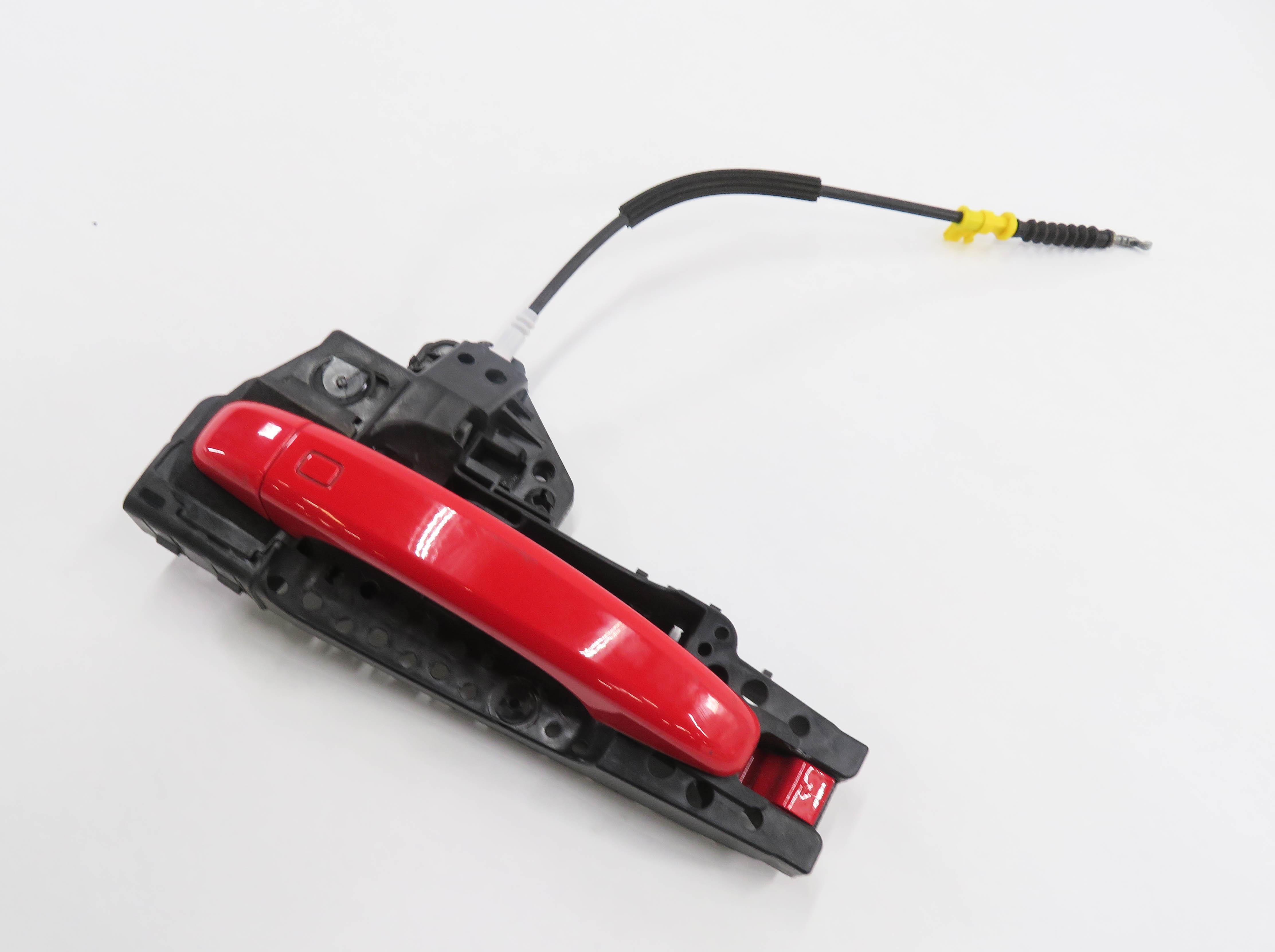2015-2018 AUDI Q3 (8U) LEFT REAR EXTERIOR DOOR HANDLE (MISANO RED METALLIC N9) — exact item pictured