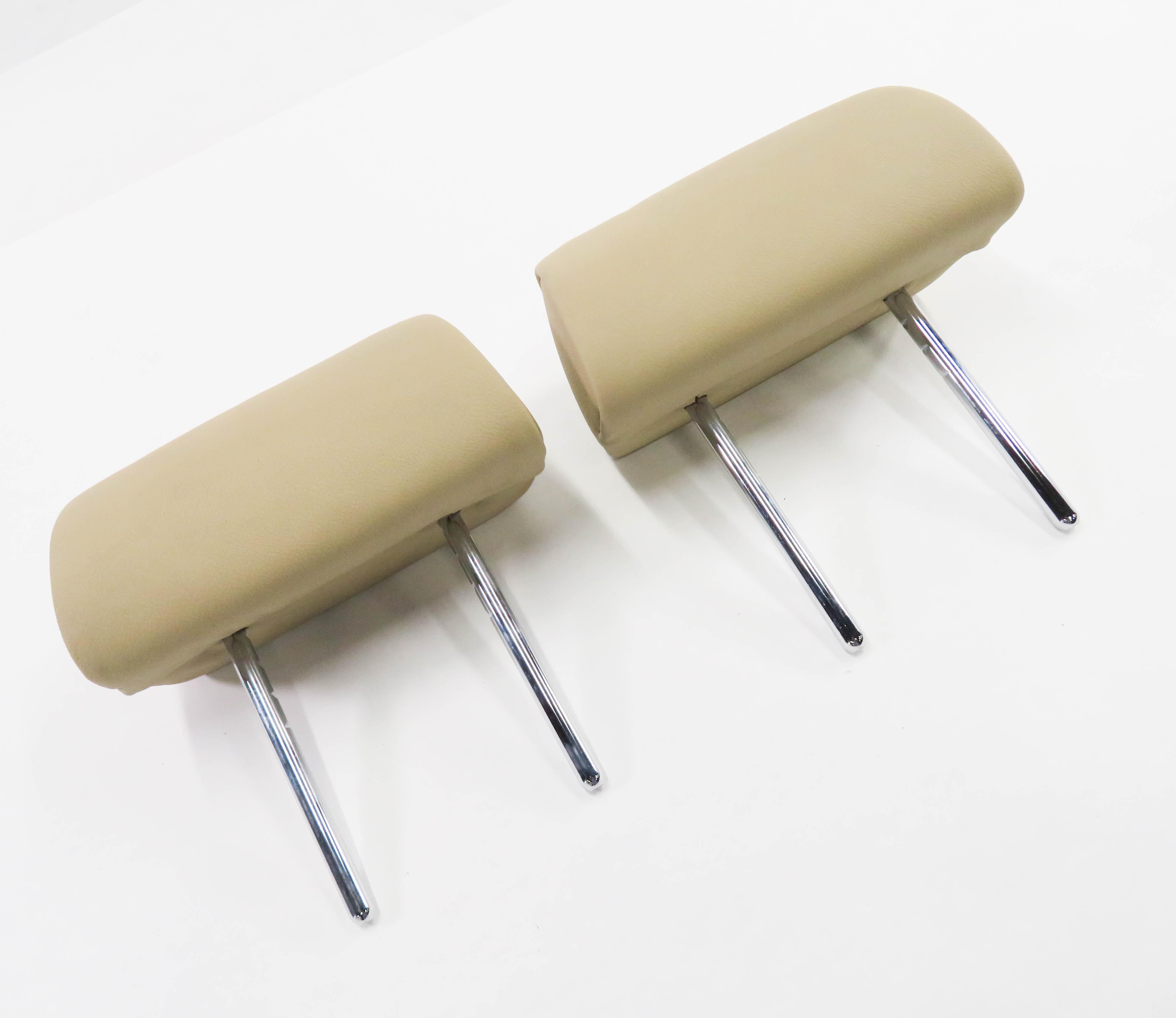 2012 BMW X5 (E70) LEFT & RIGHT REAR 2nd SECOND ROW SEAT HEADREST SET (BEIGE) — exact item pictured