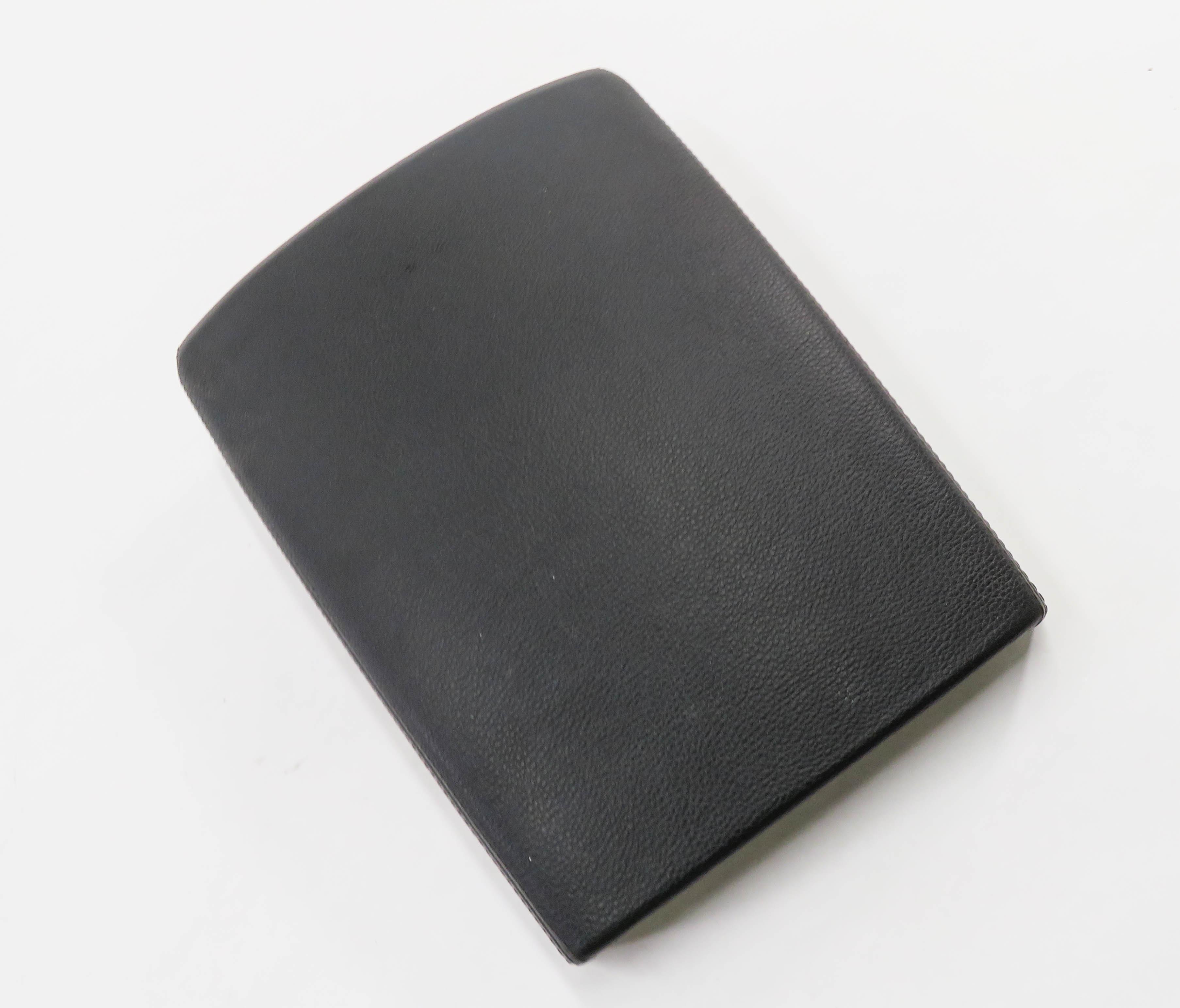 2010-2016 PORSCHE PANAMERA (970 G1) FRONT CENTER CONSOLE ARMREST LID (BLACK AB) — exact item pictured
