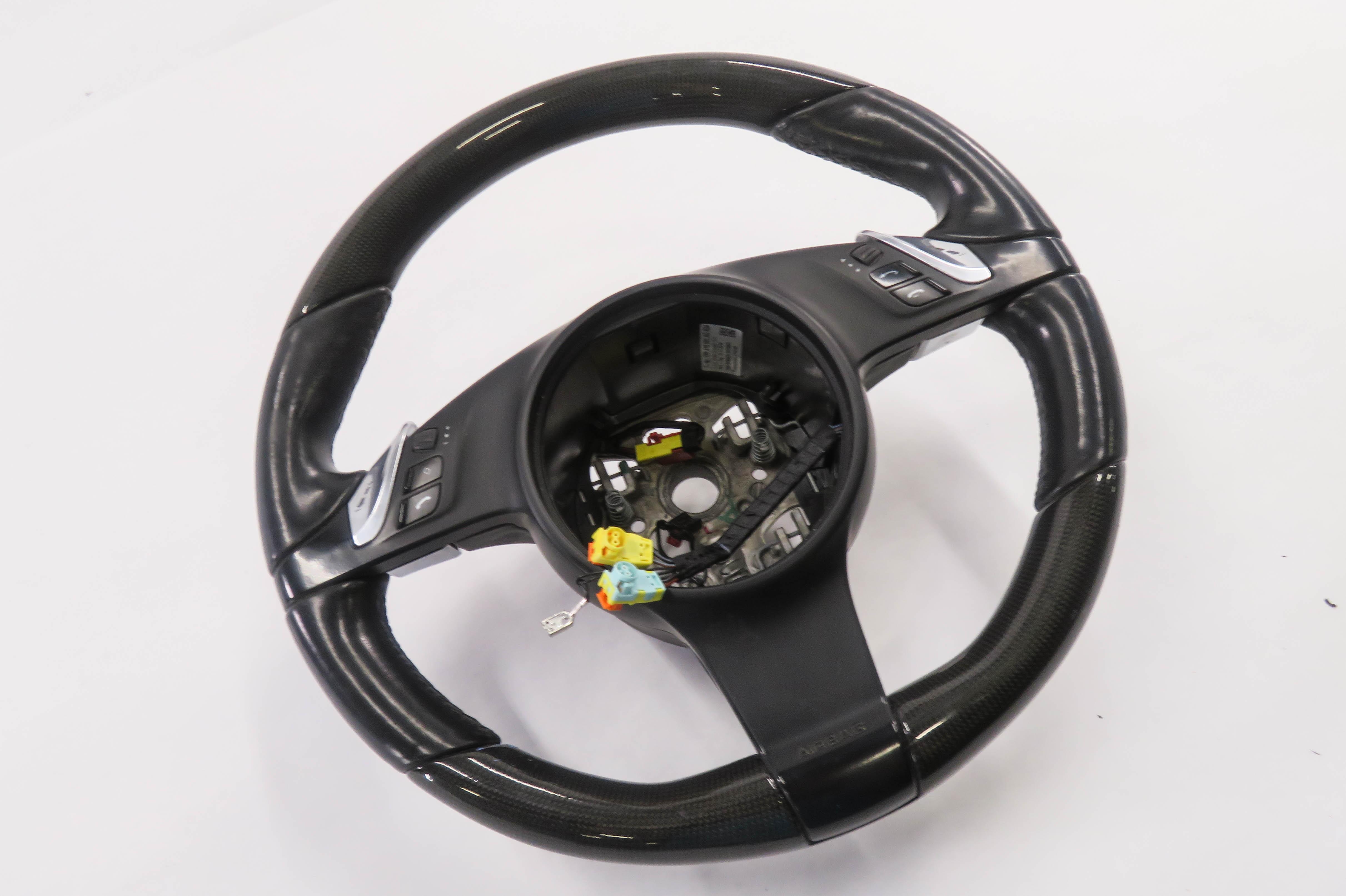 10-16 PORSCHE CAYENNE PANAMERA (958 970 G1) HEATED CARBON FIBER STEERING WHEEL — exact item pictured