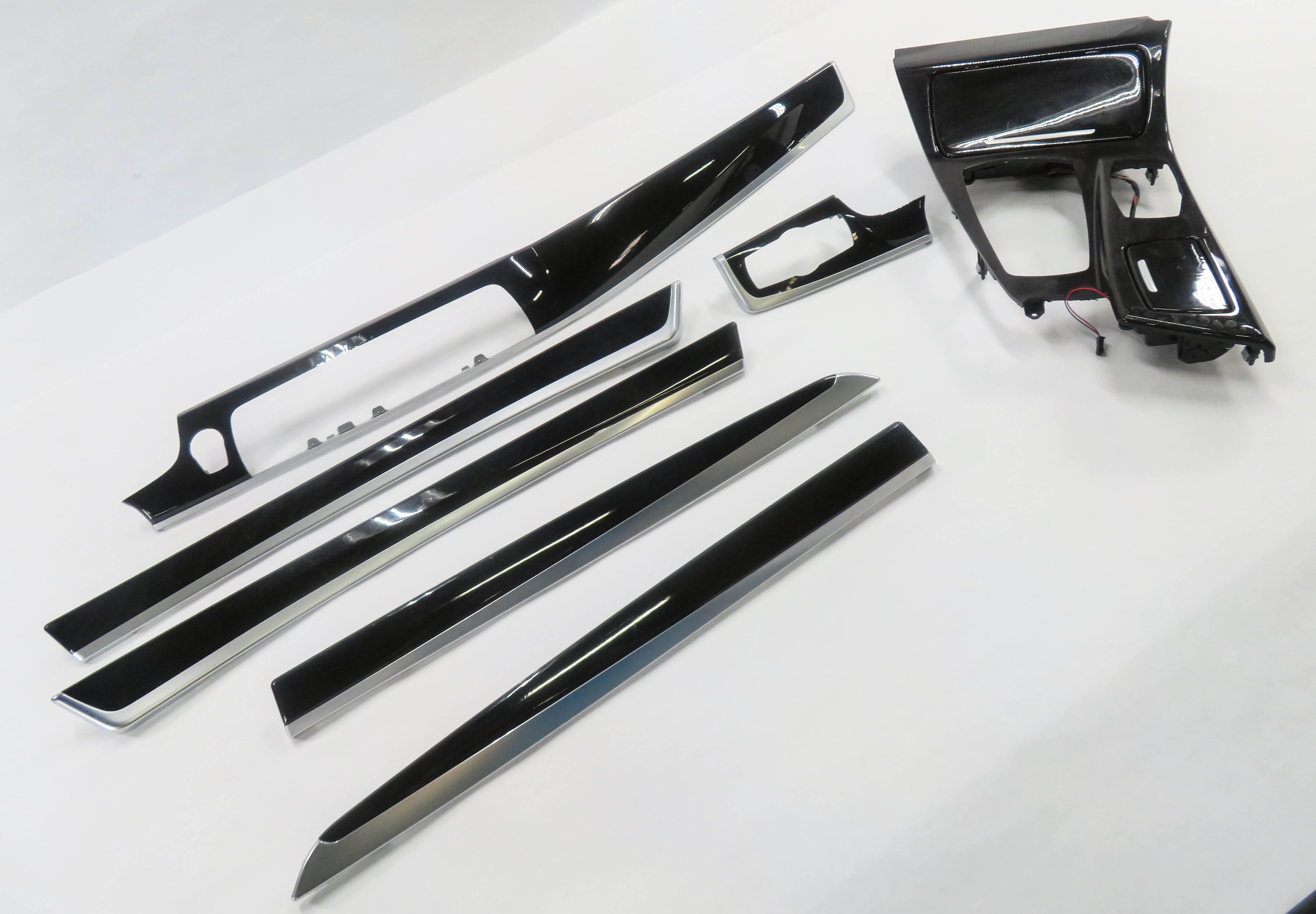 2012 BMW 528i (F10) DASH DOOR CONSOLE (BLACK ASH WOOD) TRIM PANEL SET-7 — exact item pictured