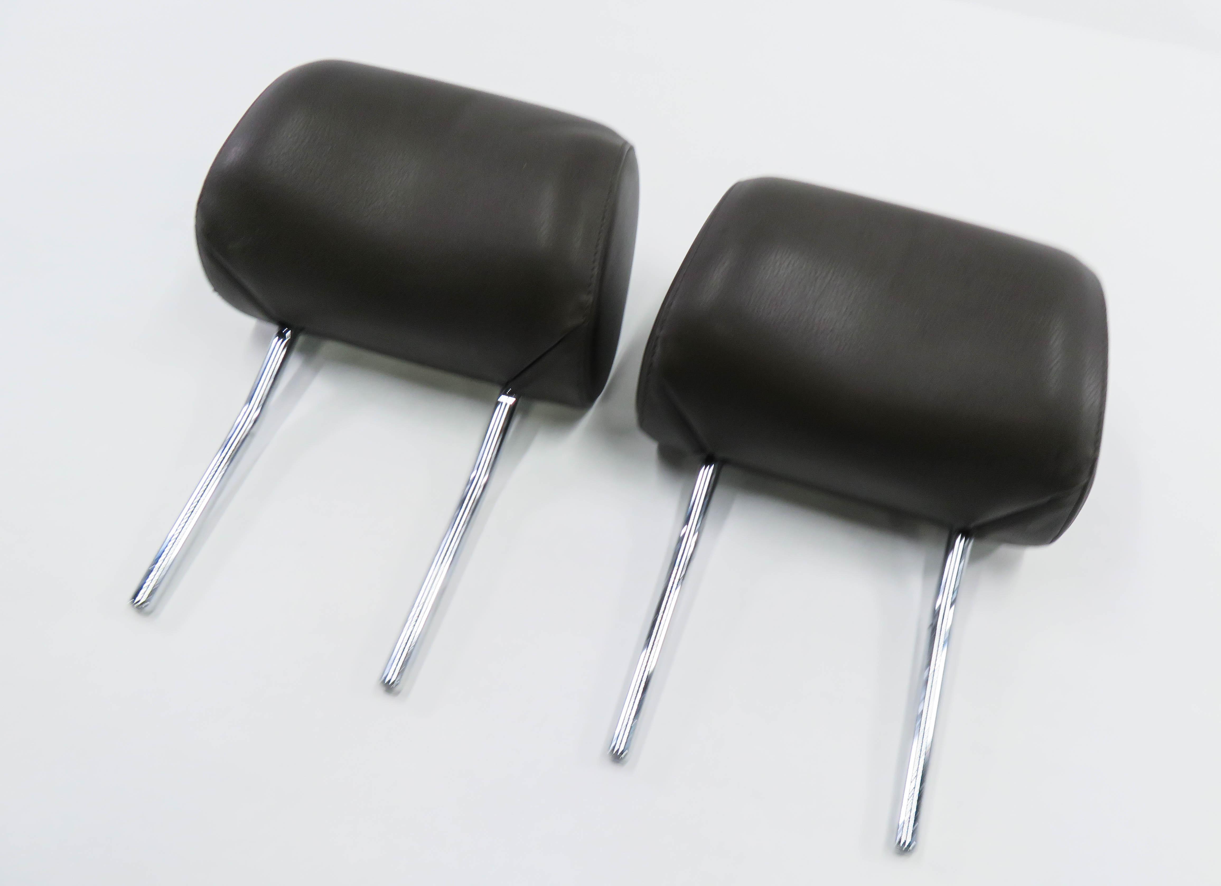 2014 AUDI Q7 (4L) FRONT SEAT HEADREST SET-2 (ESPRESSO BROWN LEATHER) — exact item pictured