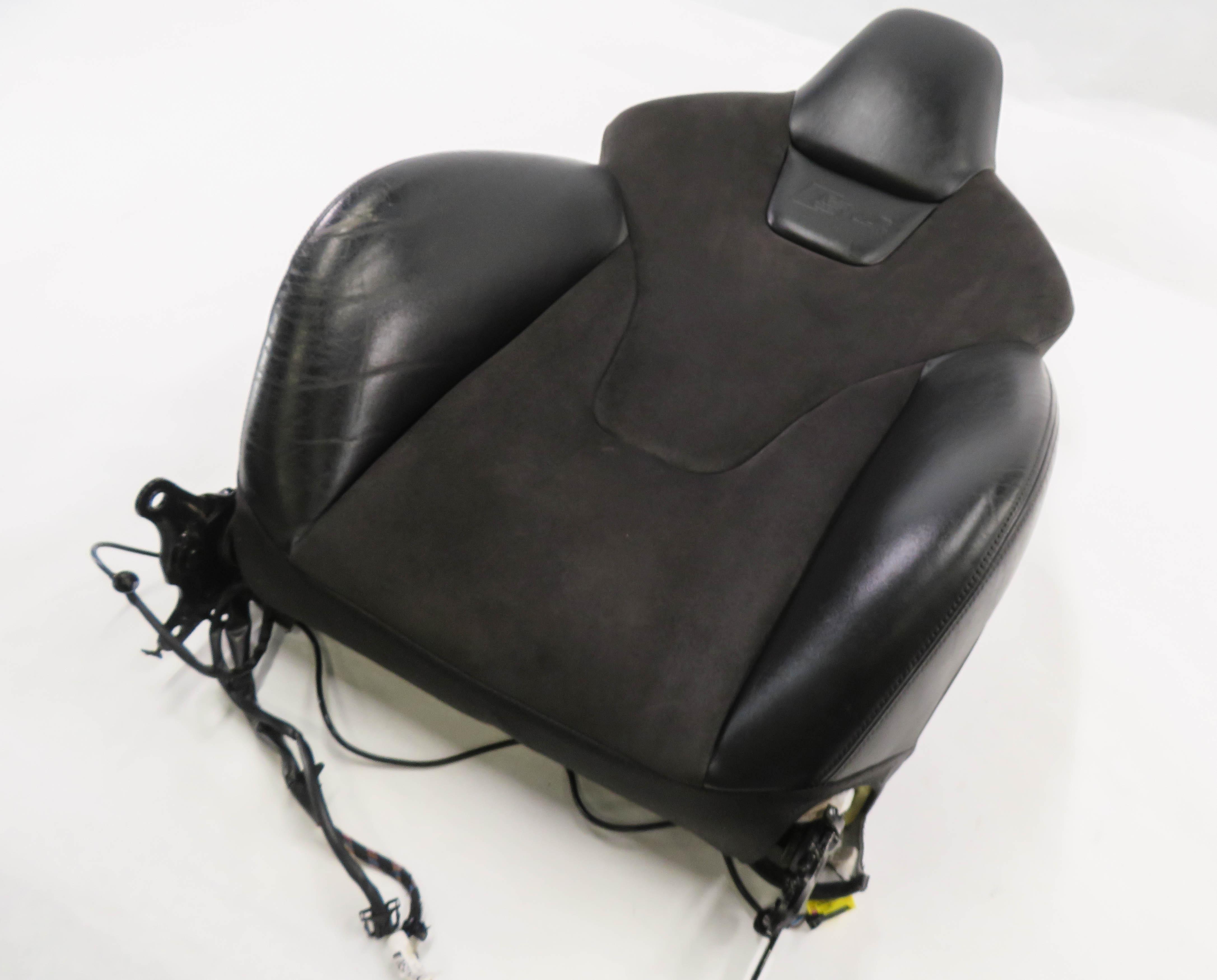 13-16 AUDI S4 (B8 8K) PASSENGER UPPER TOP HEATED SEAT CUSHION (BLACK ALCANTARA) — exact item pictured