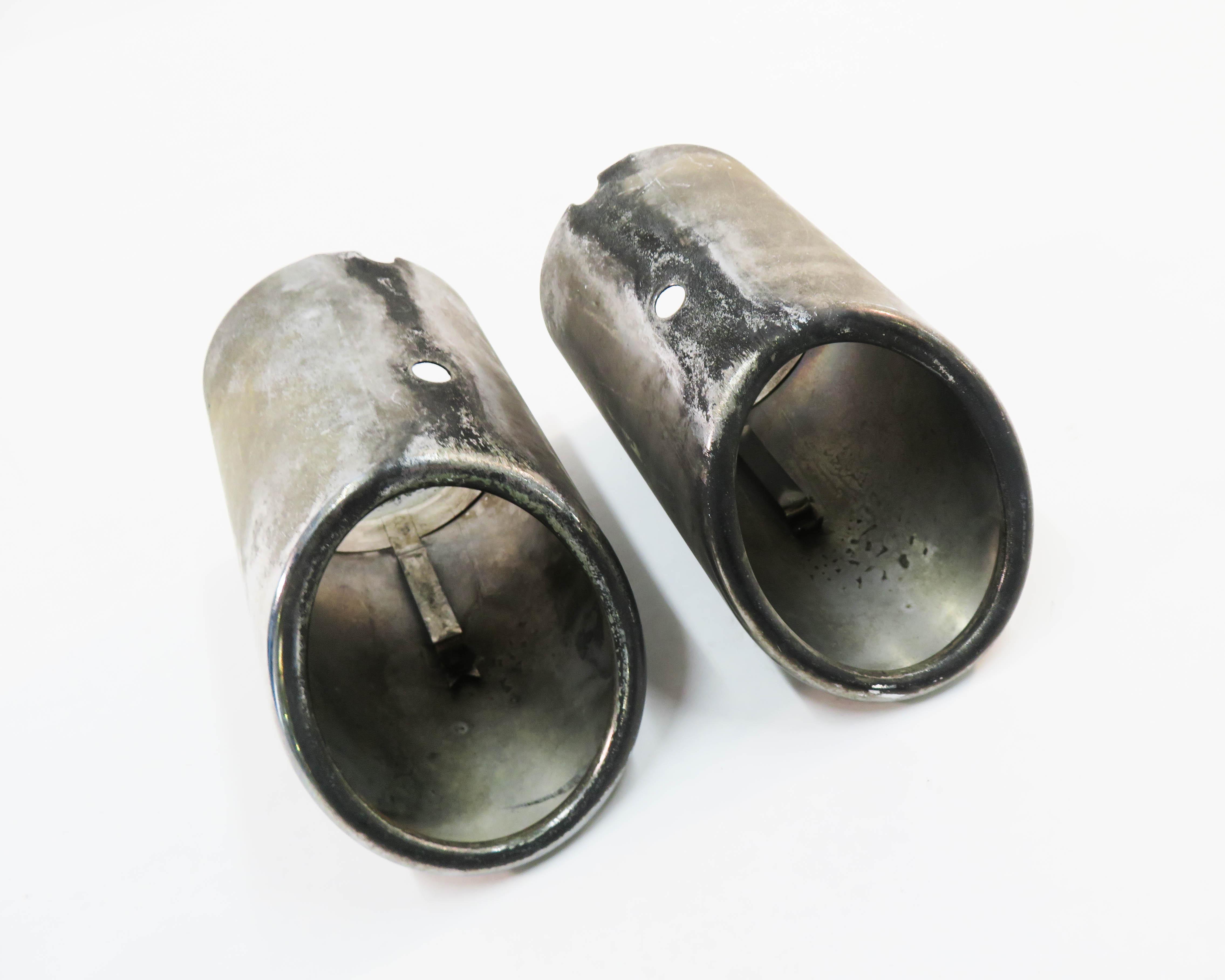 2011 AUDI A8 (D4 4H) LEFT & RIGHT MUFFLER PIPE EXHAUST TIP SET-2 — exact item pictured