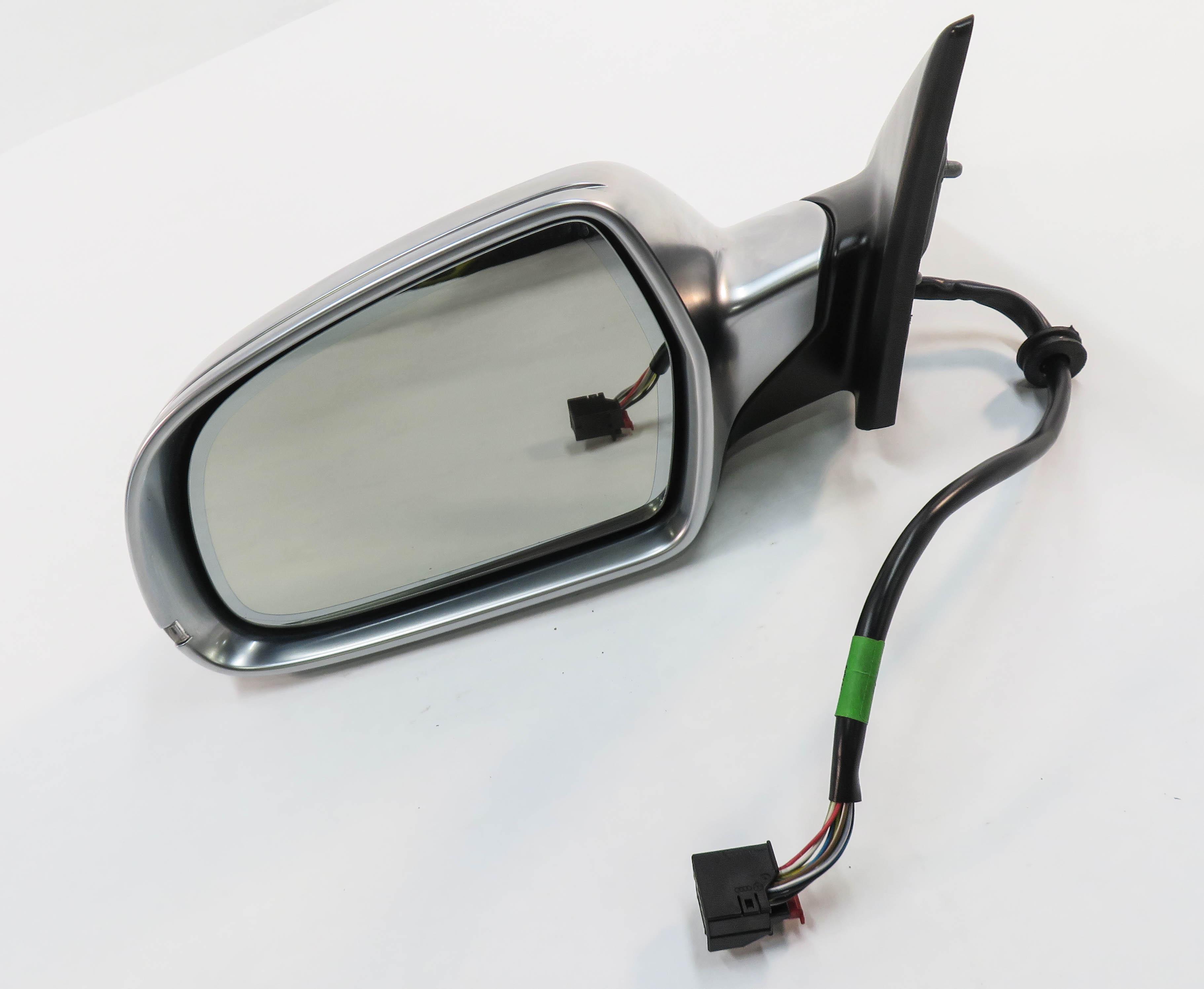 09-14 AUDI A5 S5 (B8 8T) COUPE - LEFT HEATED MEM AUTODIM DOOR MIRROR (ALUMINUM) — exact item pictured