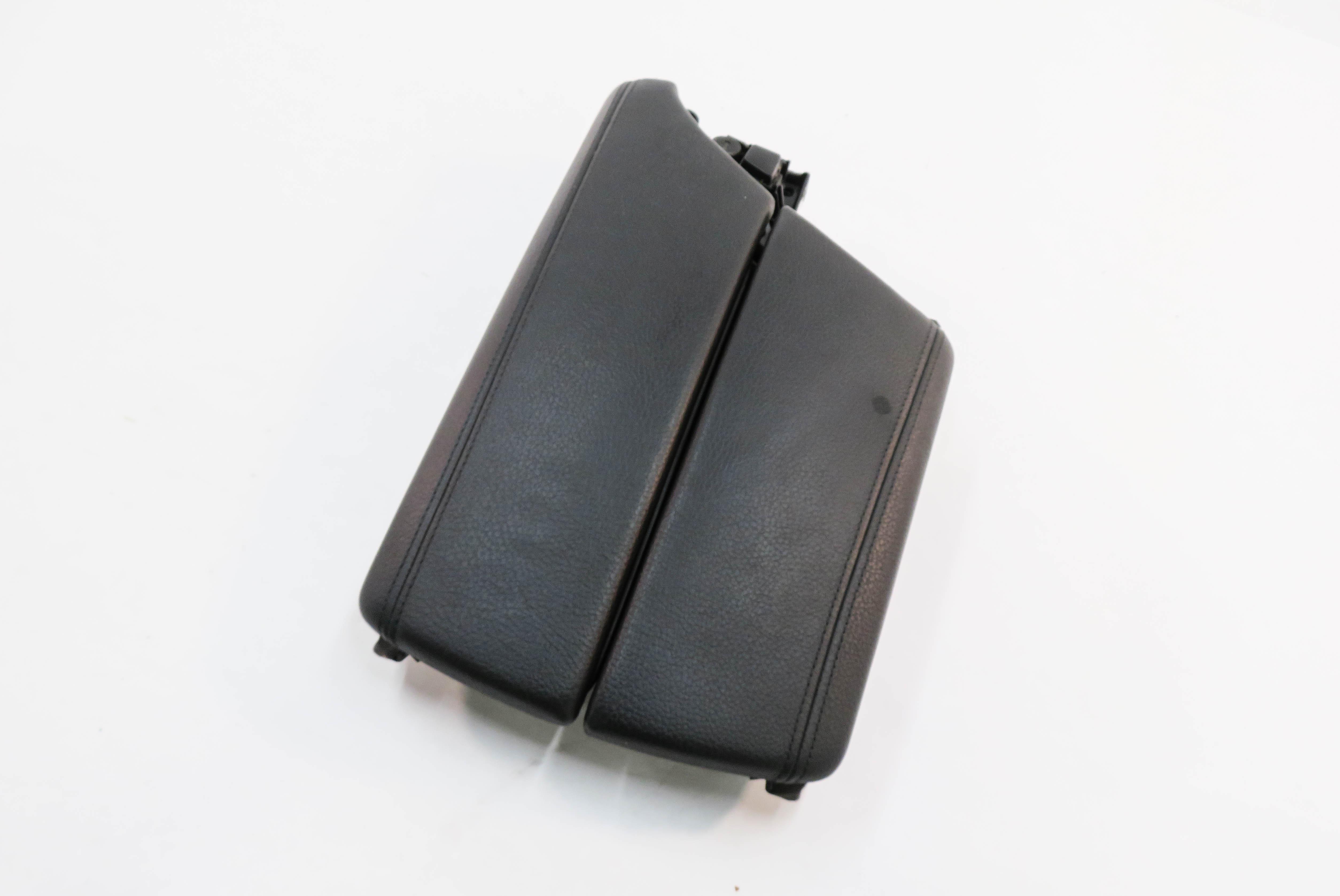2011 BMW 528i 535i 550i (F10) FRONT CENTER CONSOLE ARM REST LID (BLACK LEATHER) — exact item pictured