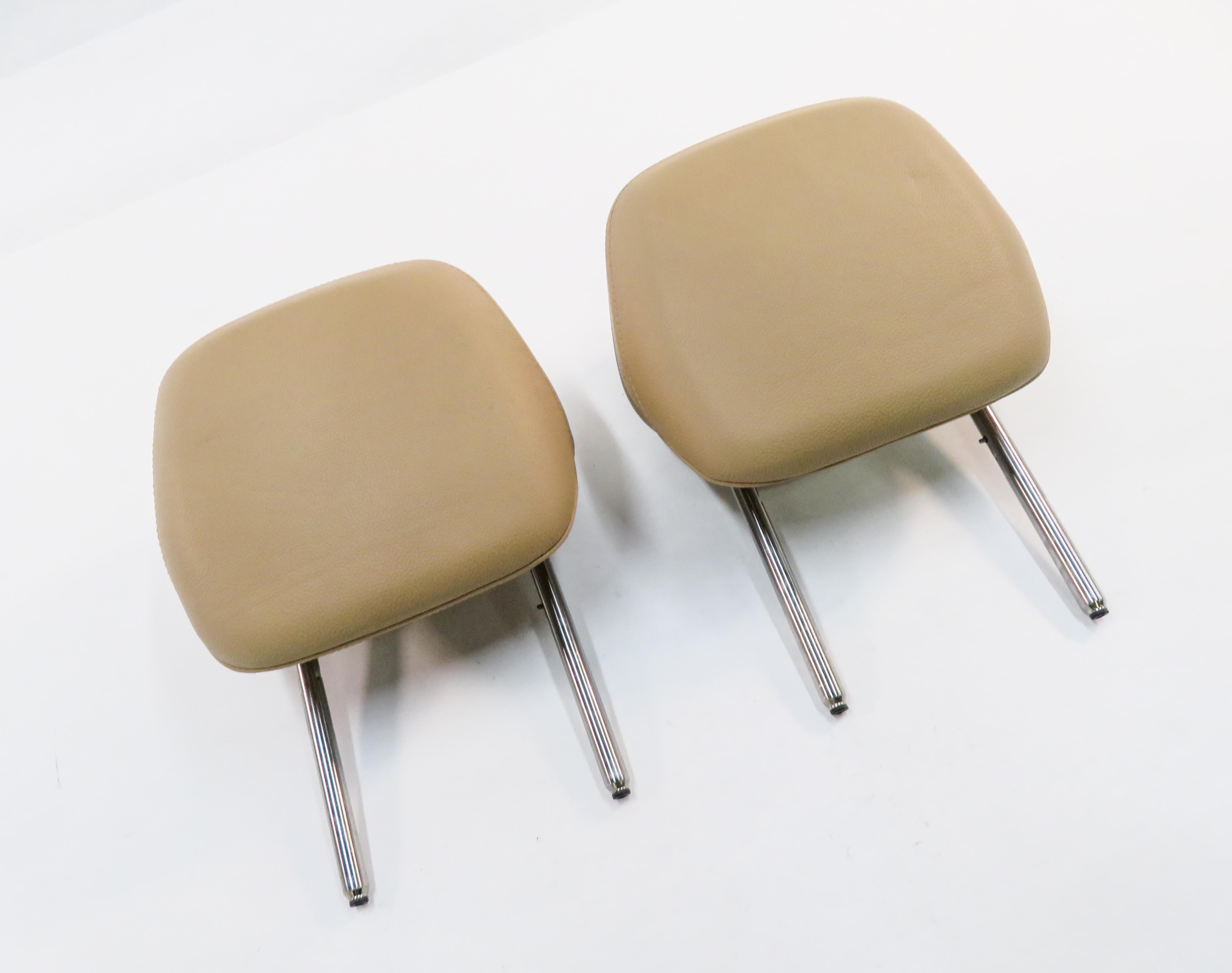 2011 PORSCHE CAYENNE (958) FRONT LEFT & RIGHT SEAT HEADREST SET (BEIGE LEATHER) — exact item pictured