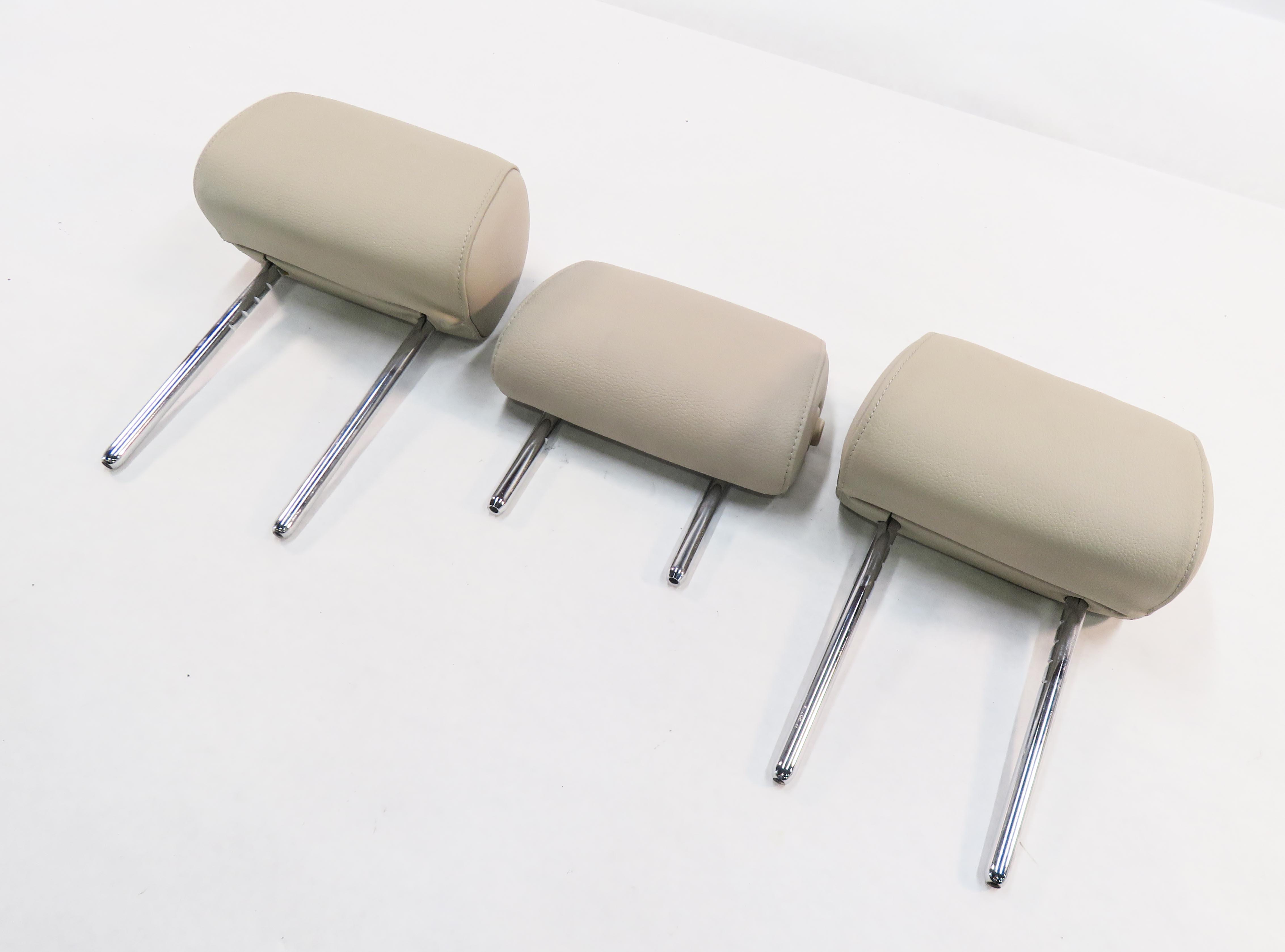 2012 BMW 550i (F10) REAR SEAT - LEFT / CENTER / RIGHT - HEADREST SET (OYSTER) — exact item pictured
