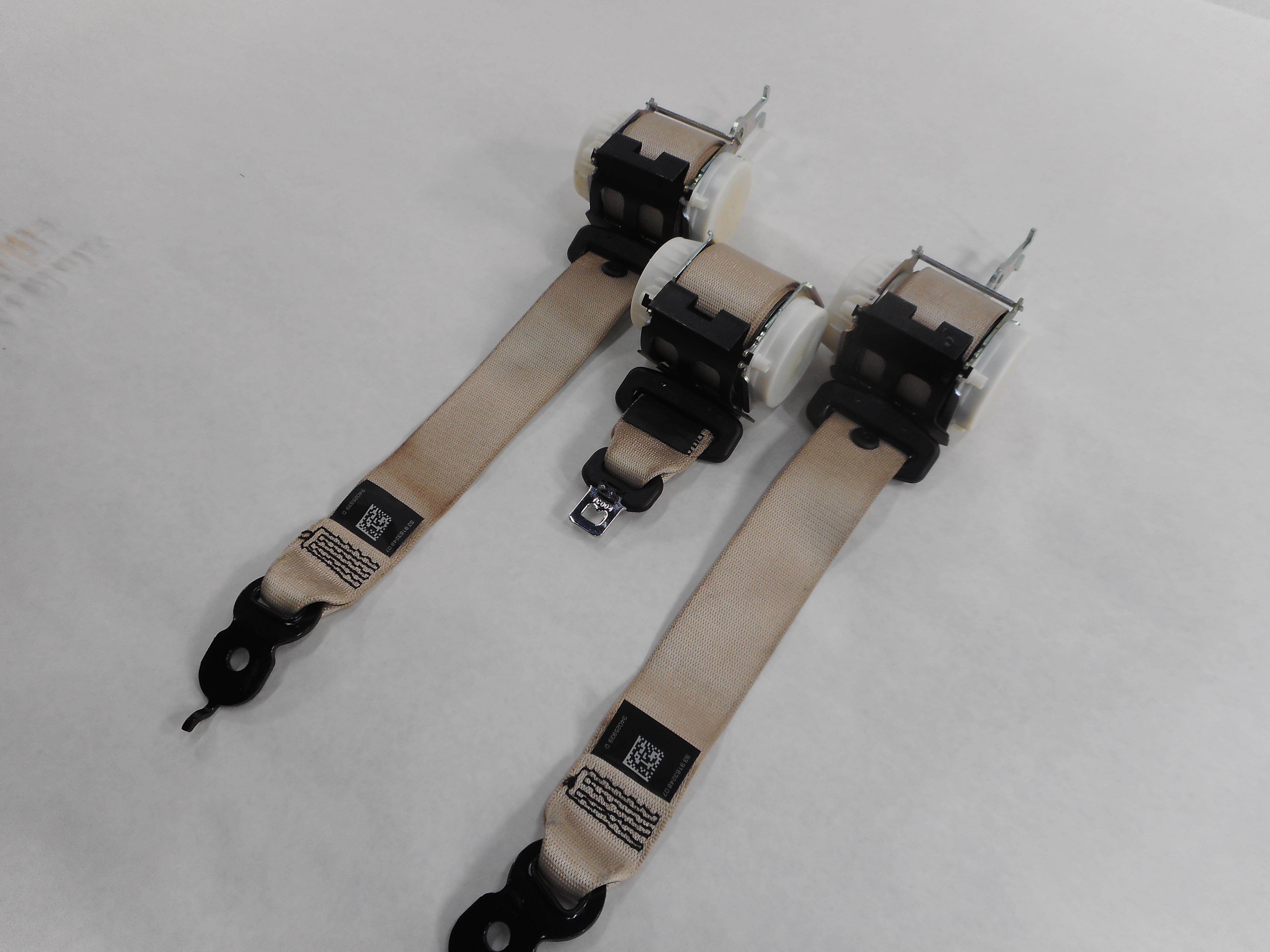2012 BMW 550i (F10) REAR SEAT SEATBELT RETRACTOR SET-3 (OYSTER) — exact item pictured