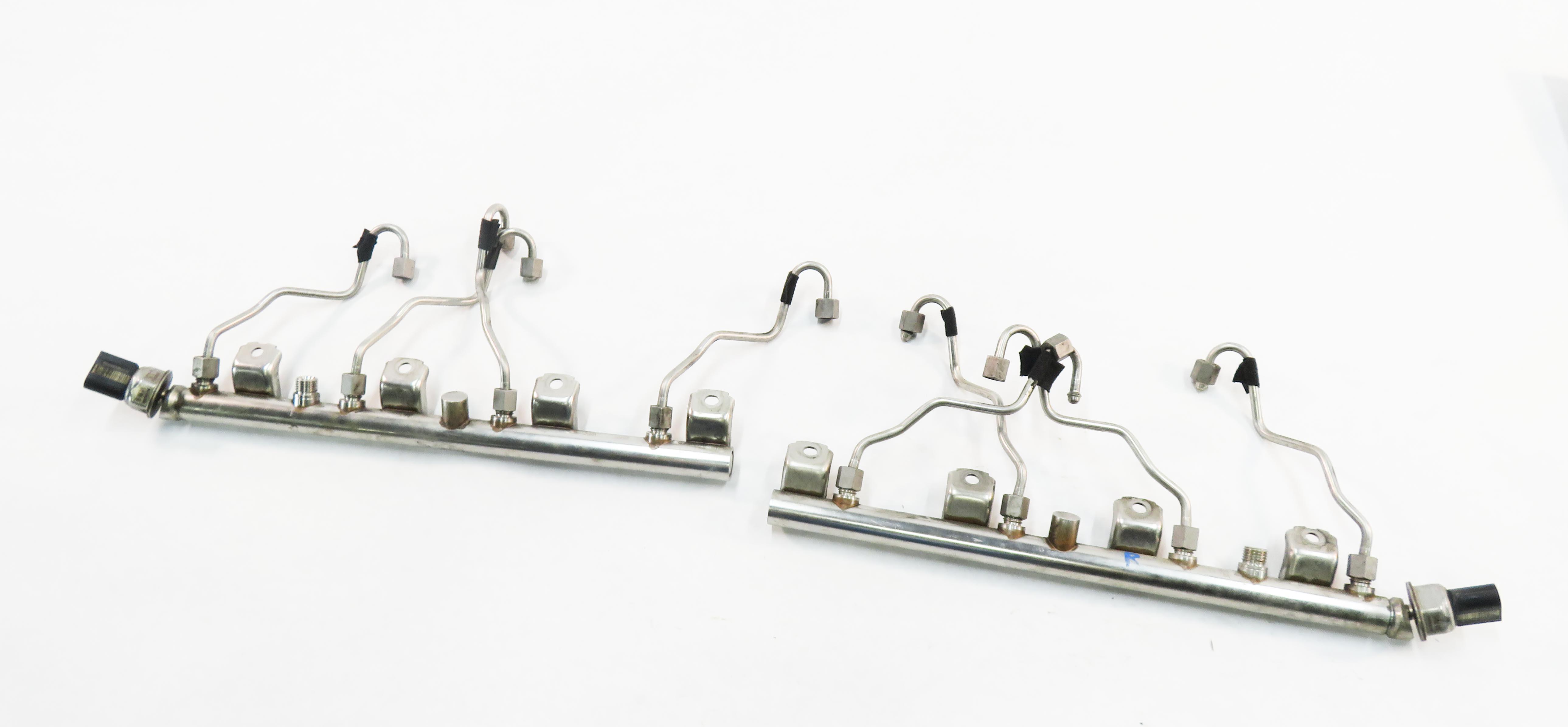 2012 BMW 550i (F10) 4.4L N63 TWIN TURBO ENGINE - LEFT & RIGHT FUEL RAIL SET-2 — exact item pictured