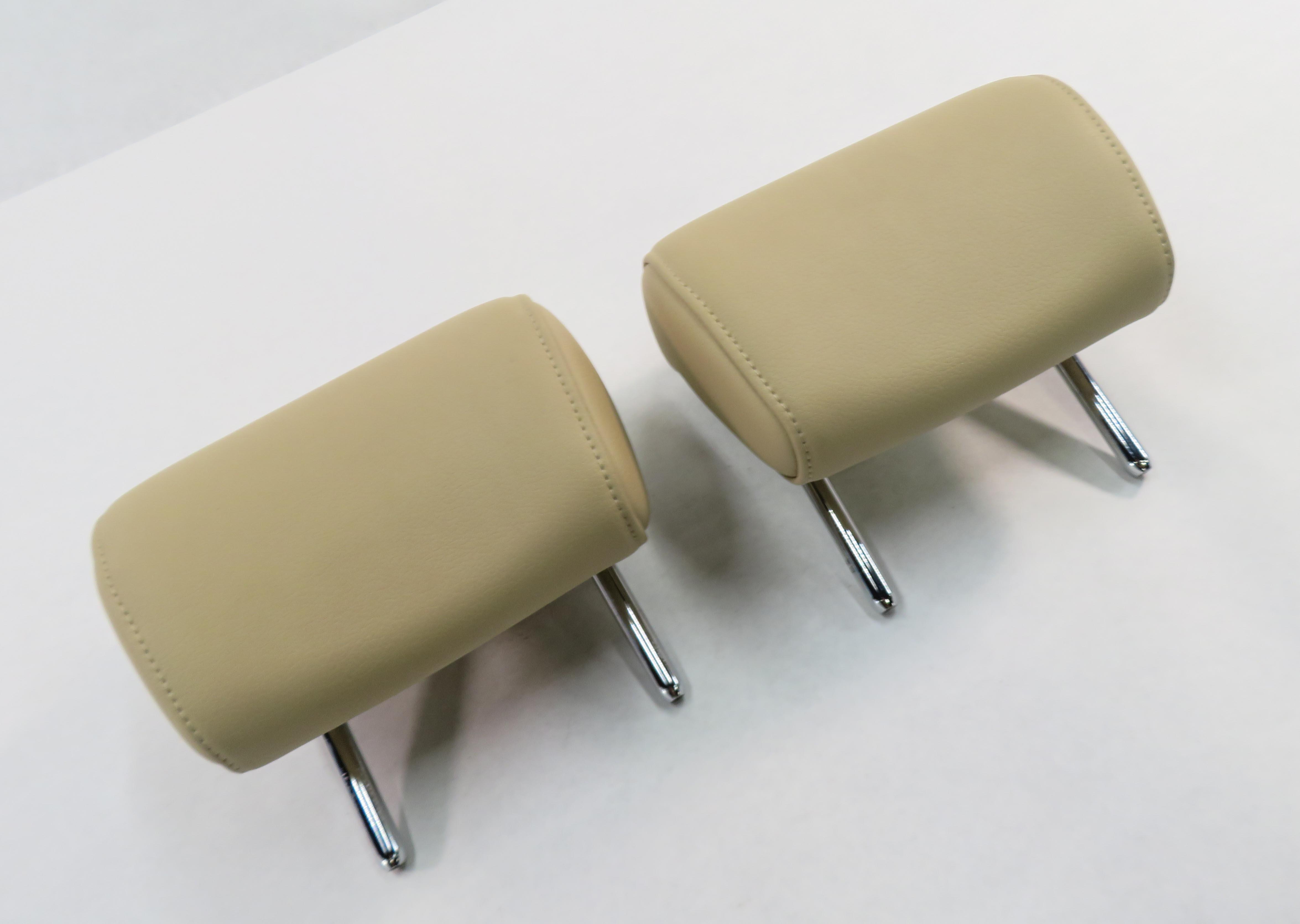 2014 AUDI A5 (B8 8T) REAR SEAT - LEFT & RIGHT HEADREST SET-2 (VELVET BEIGE ID) — exact item pictured