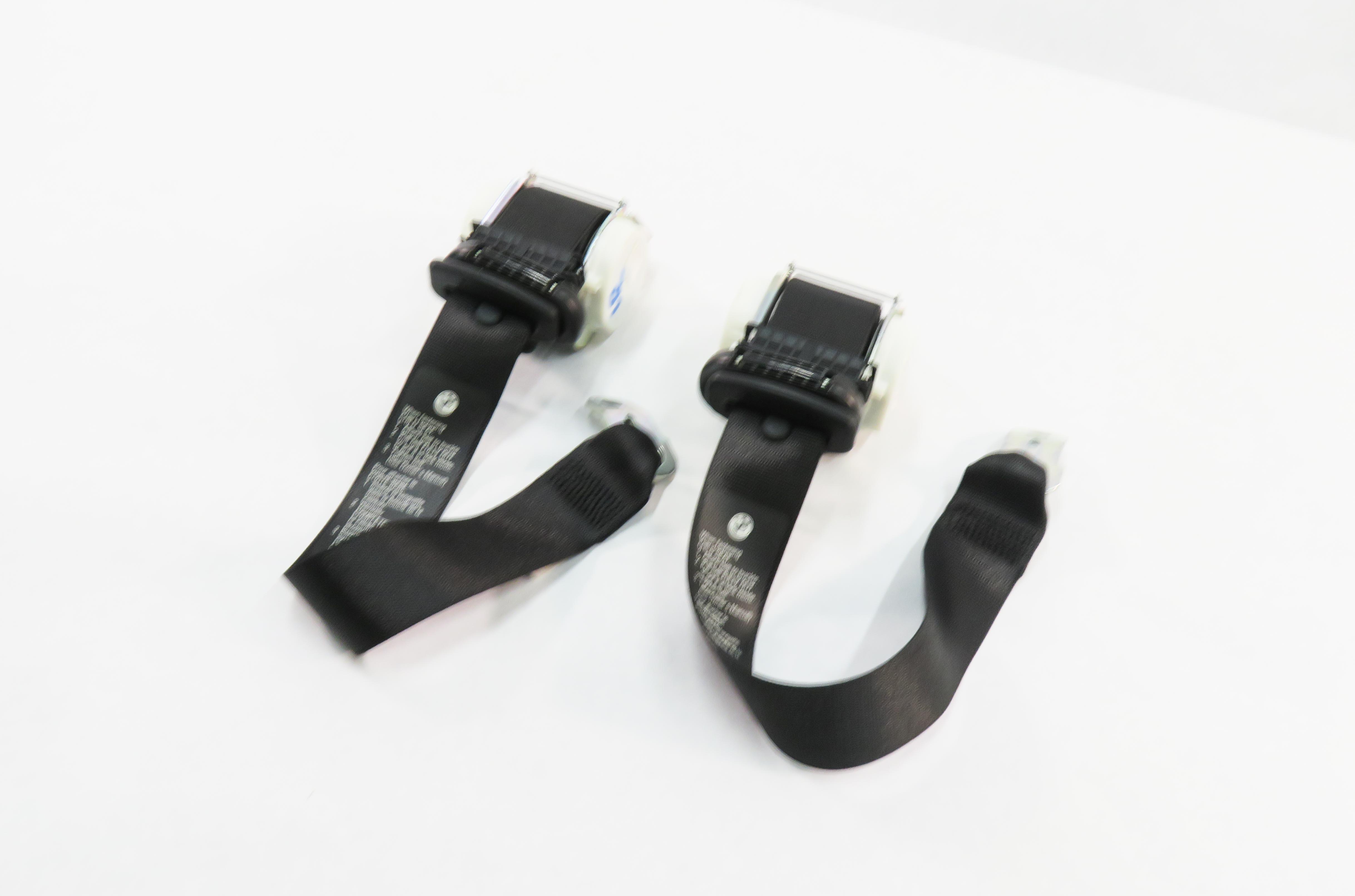 2008 BMW M6 ///M (E63) REAR SEAT - LEFT & RIGHT SEATBELT RETRACTOR SET (BLACK) — exact item pictured