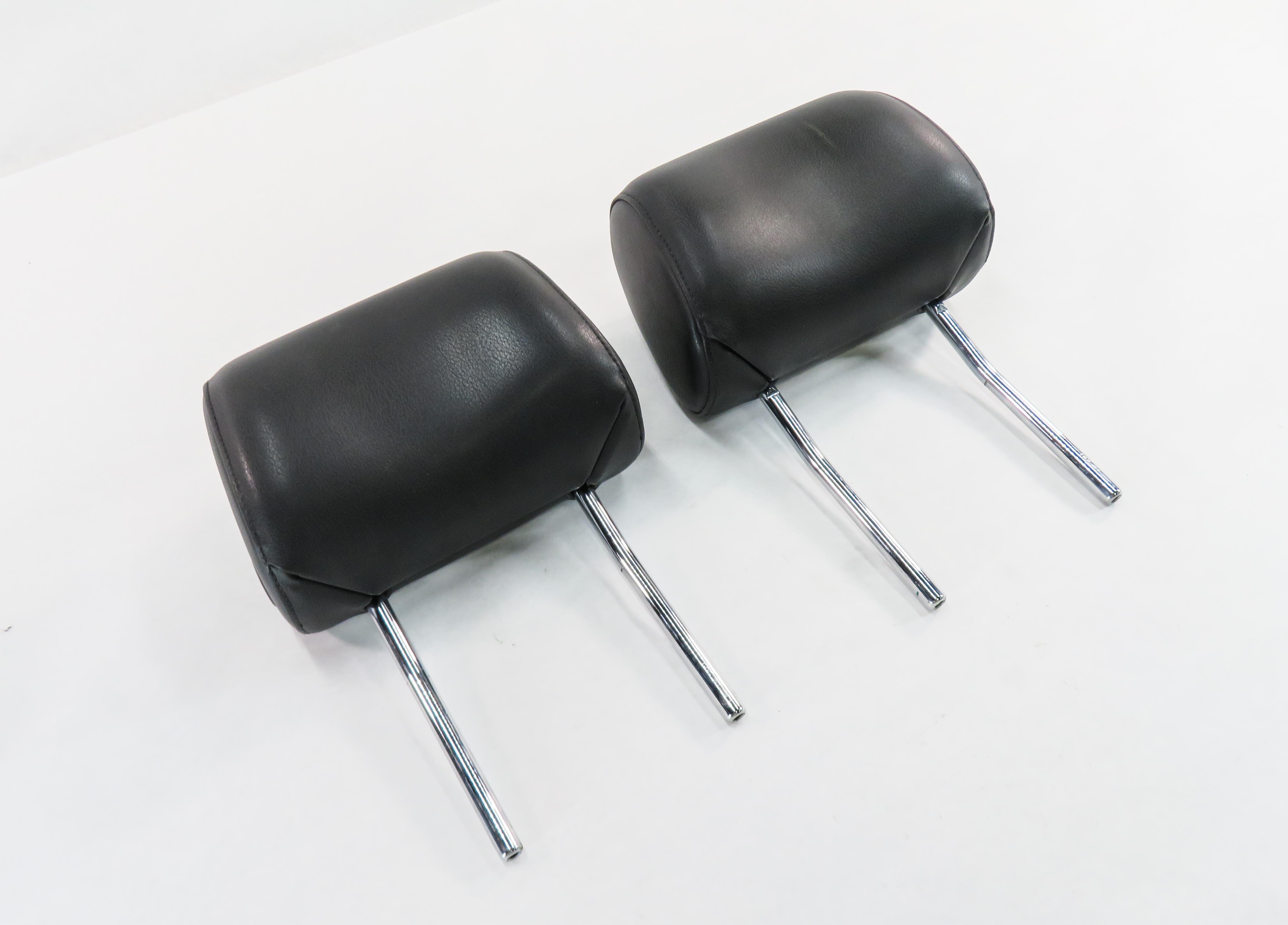 2011 AUDI Q7 (4L) FRONT LEFT & RIGHT SEAT HEADREST SET-2 (BLACK LEATHER) — exact item pictured