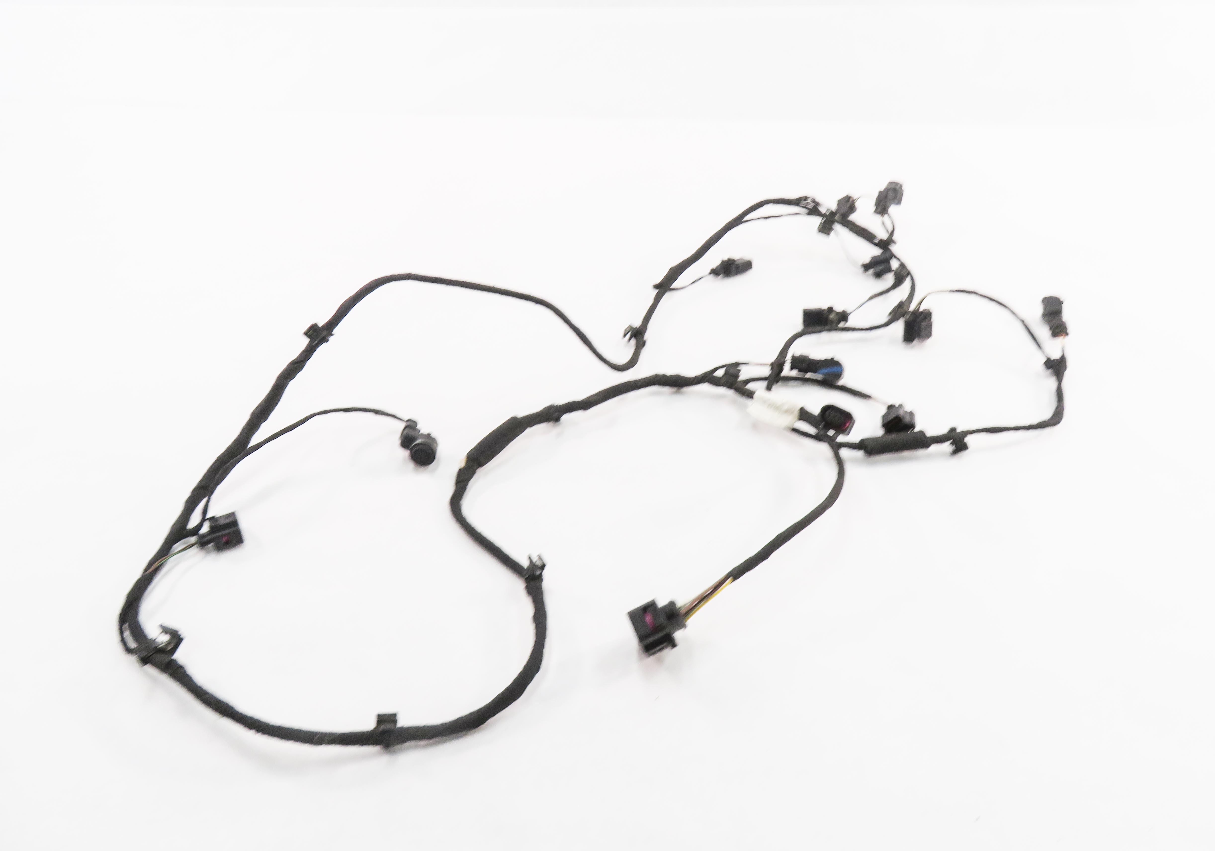 2012 AUDI Q7 (4L) FRONT PDC PARK DISTANCE SENSOR SET w/ HARNESS (ORCA BLACK) — exact item pictured