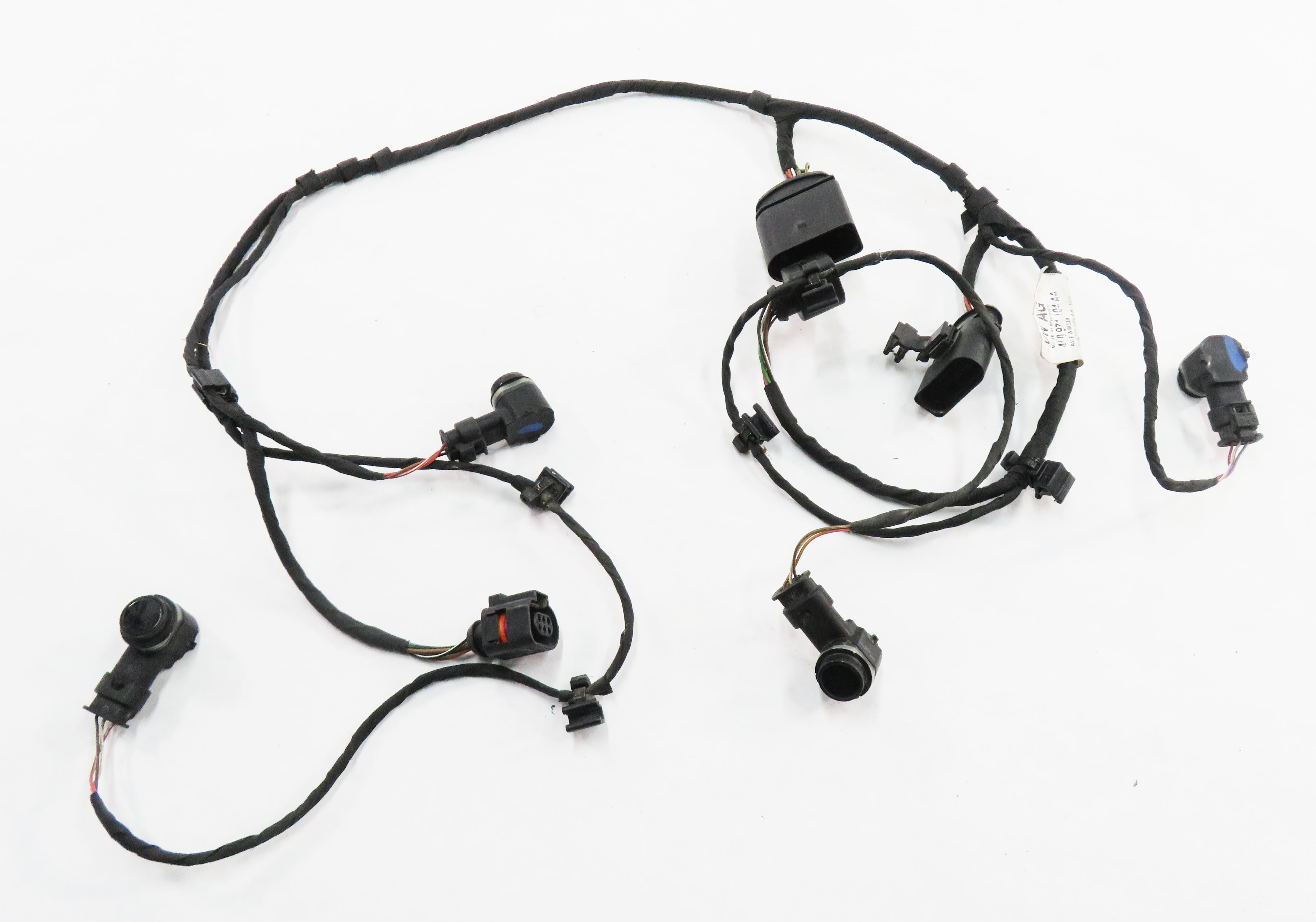 2012 AUDI Q7 (4L) REAR PDC PARK DISTANCE SENSOR SET w/ HARNESS (ORCA BLACK) — exact item pictured