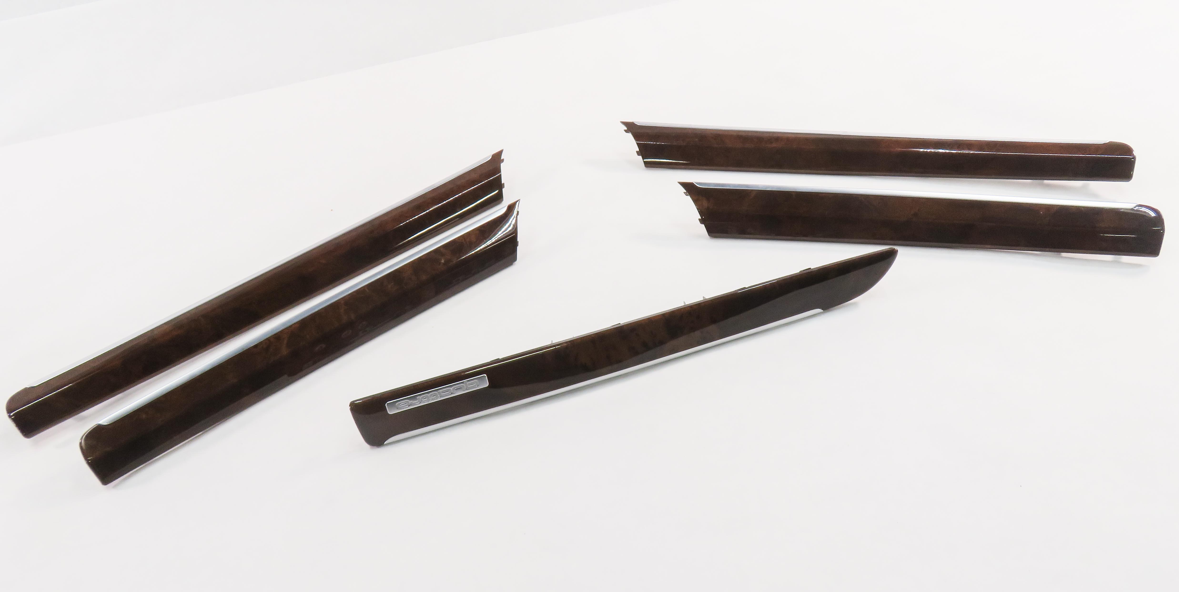 2012 AUDI Q7 (4L) FRONT & REAR DOOR DASH WOOD GRAIN TRIM PANEL SET — exact item pictured