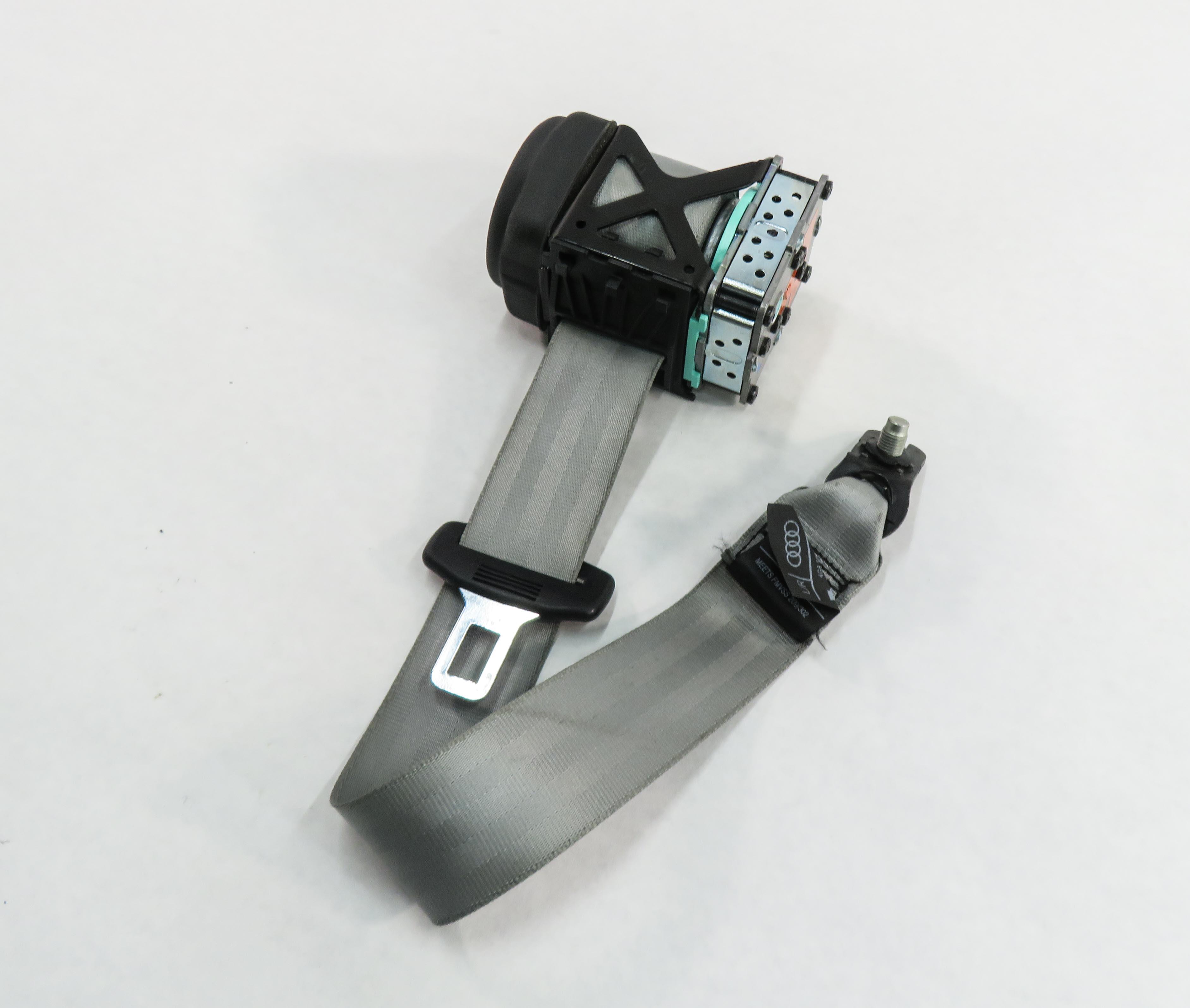 2013 AUDI A6 (C7) REAR SEAT - LEFT SEATBELT RETRACTOR (GRAY) — exact item pictured