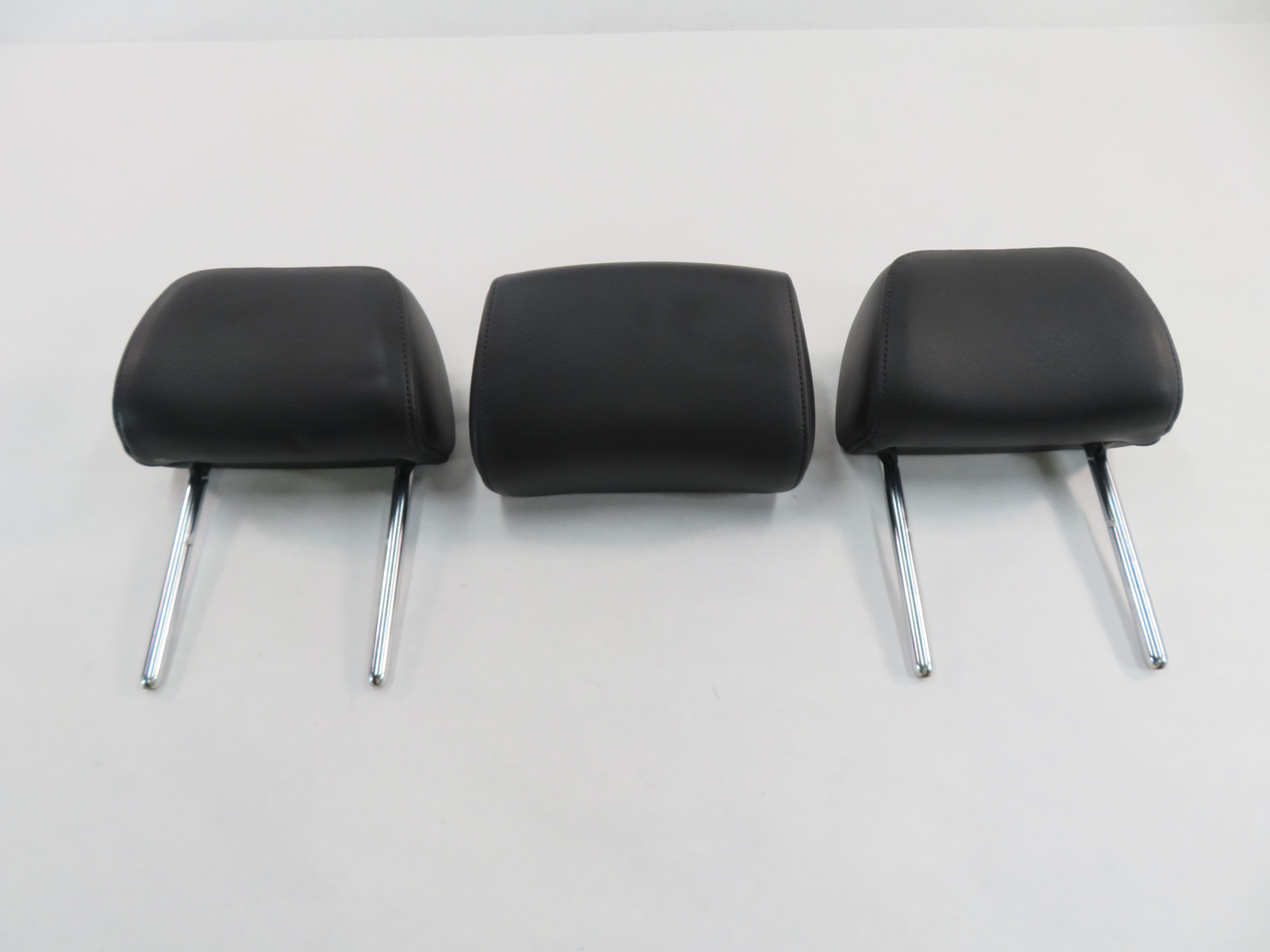 2012 AUDI A6 (C7) REAR - LEFT / CENTER / RIGHT - HEADREST SET (BLACK LEATHER) — exact item pictured