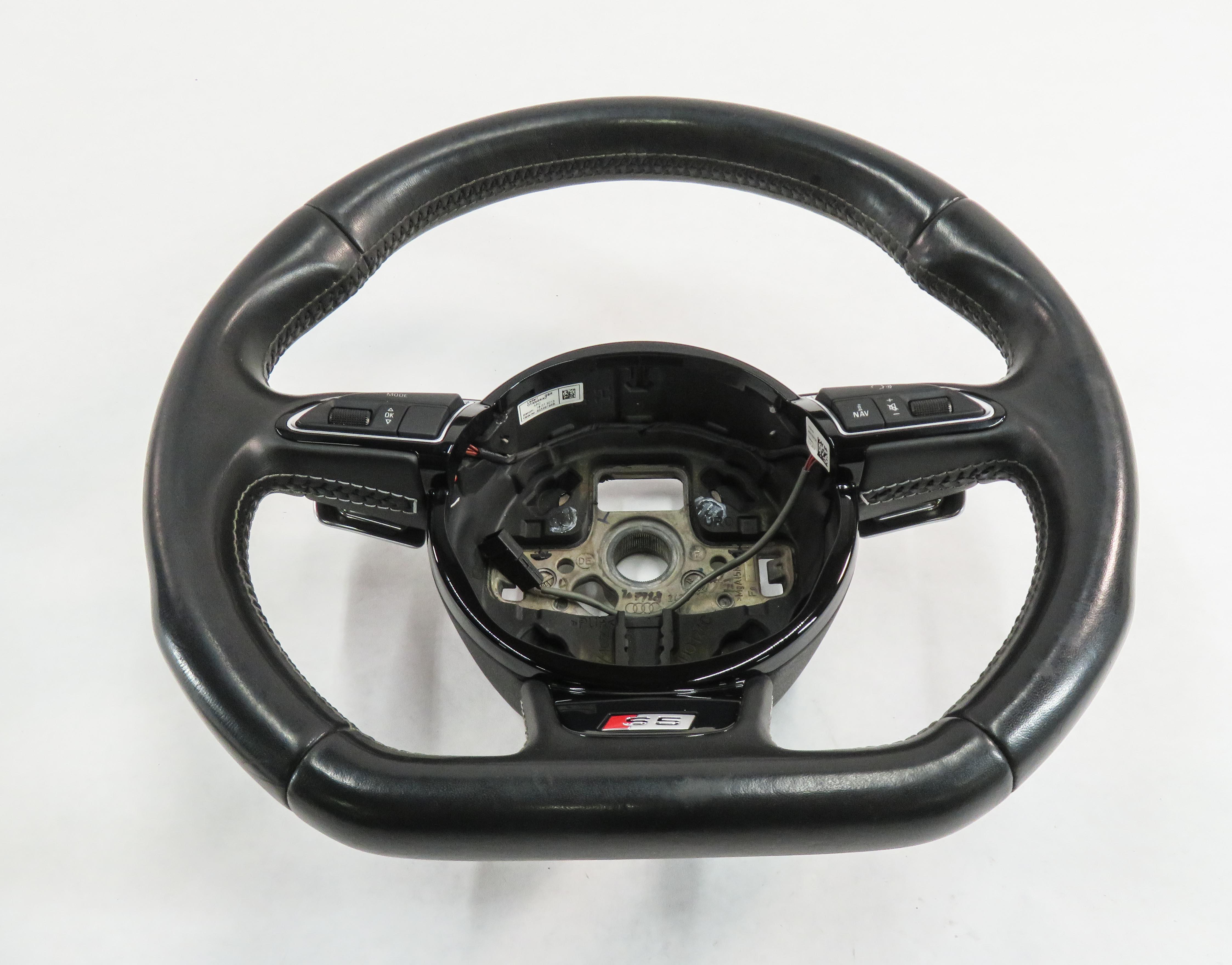2013-2017 AUDI S5 (B8 8T) SPORT LEATHER STEERING WHEEL w/ SHIFT PADDLES — exact item pictured