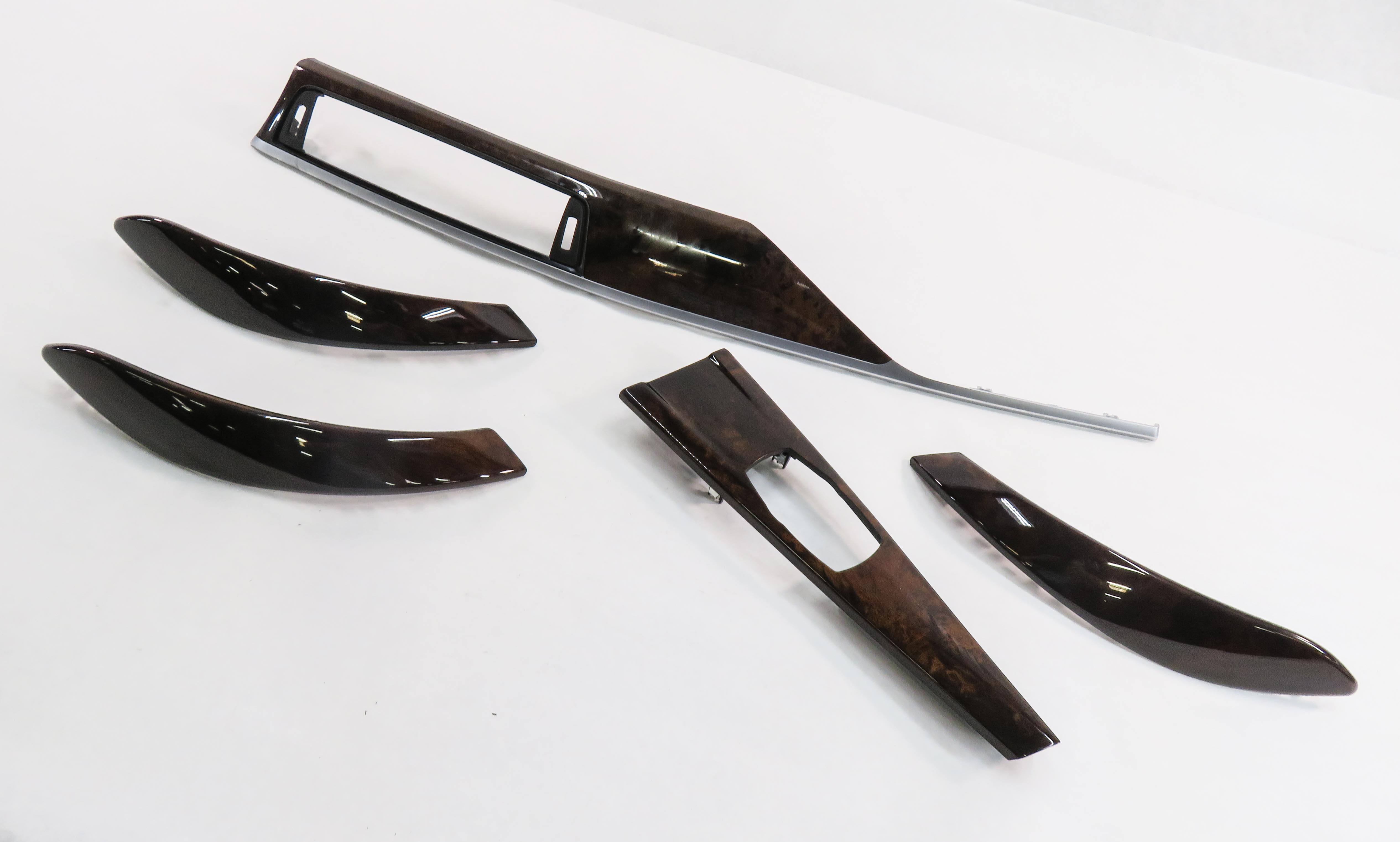 2015 BMW 328i (F30) DASH DOOR CONSOLE WOOD GRAIN TRIM SET-5 (BURR WALNUT) — exact item pictured