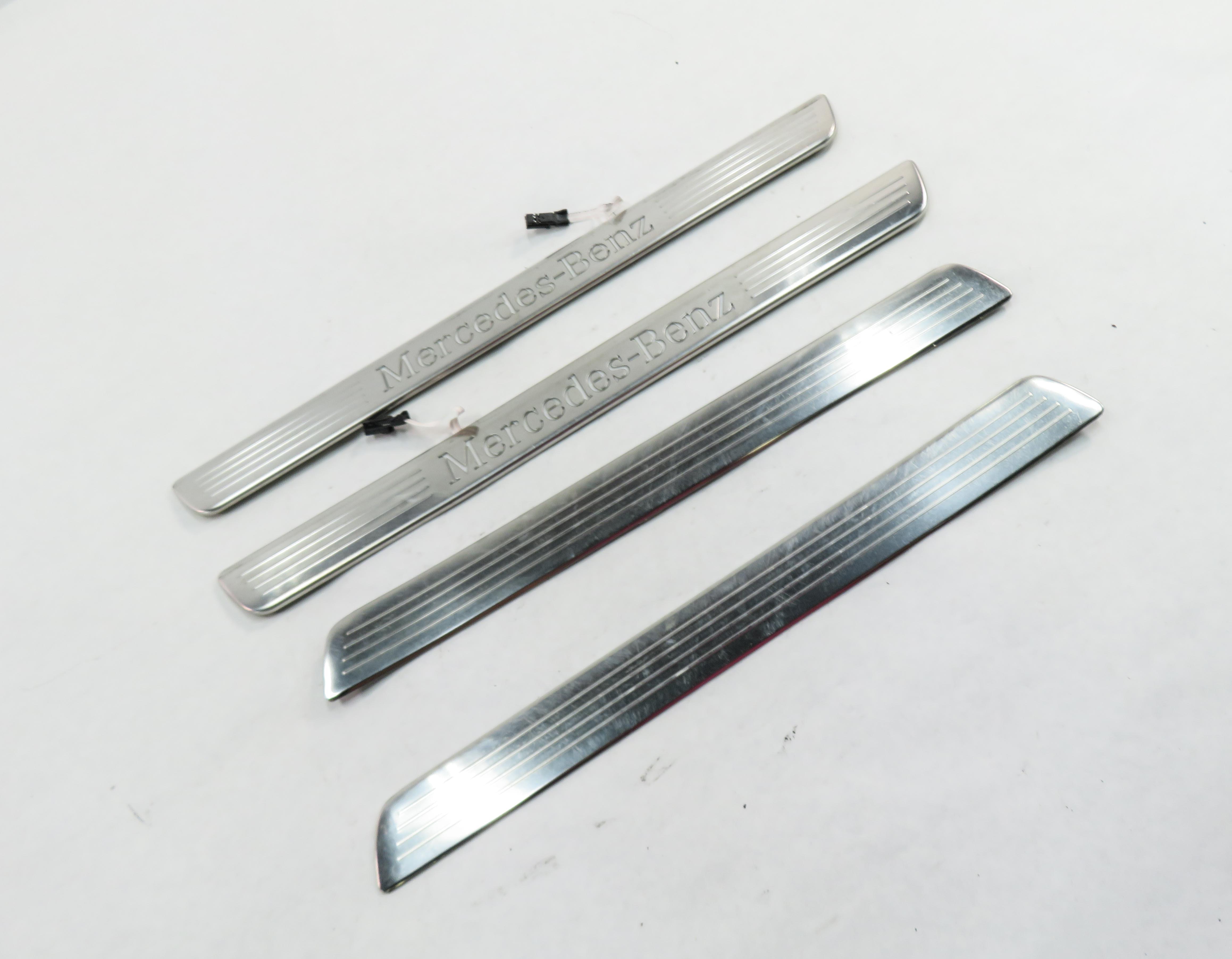 2013 MERCEDES GL450 (X166) FRONT & REAR LIGHTED DOOR SILL SCUFF PANEL TRIM SET-4 — exact item pictured