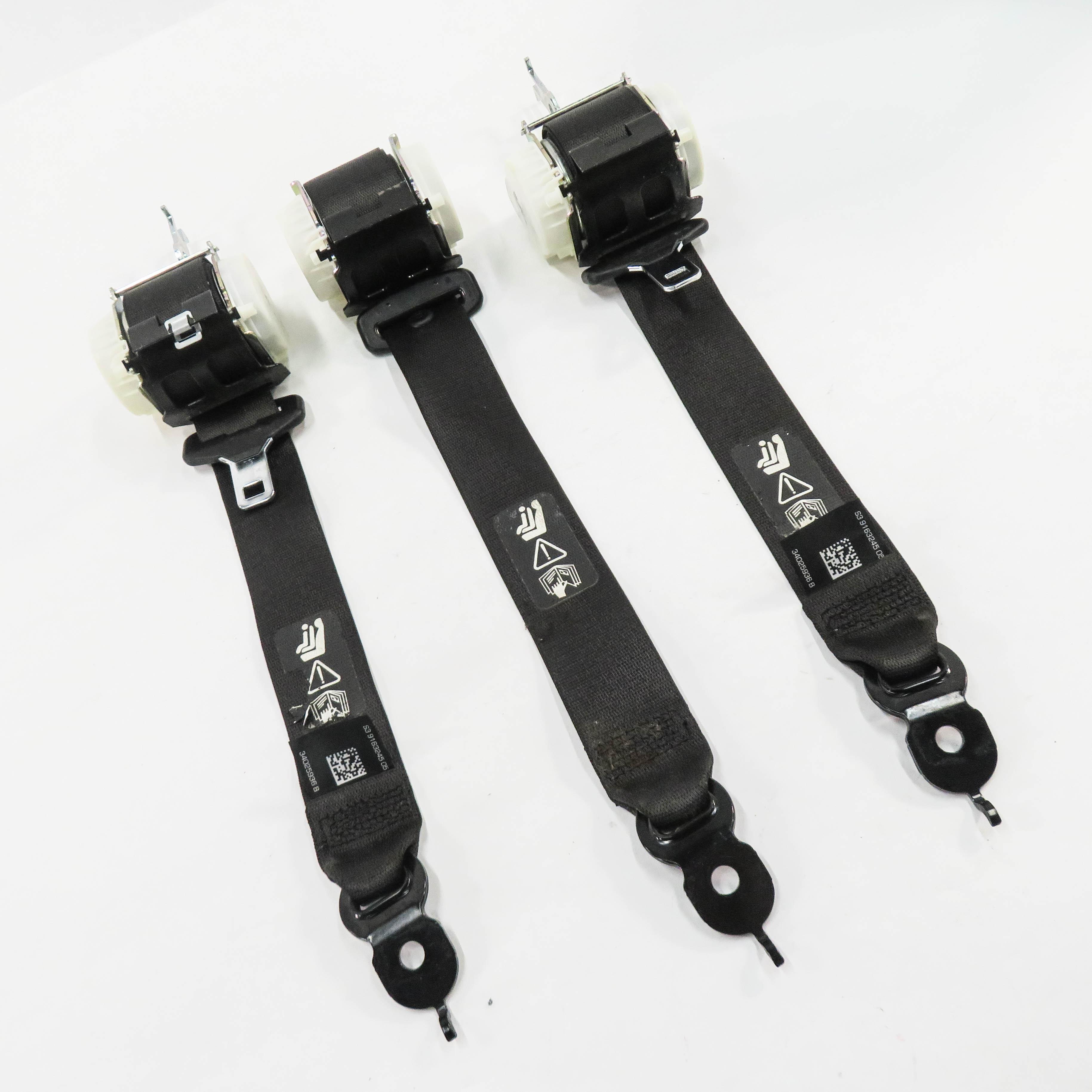 2011 BMW 750i (F01) REAR SEAT SEATBELT RETRACTOR SET-3 (BLACK) — exact item pictured