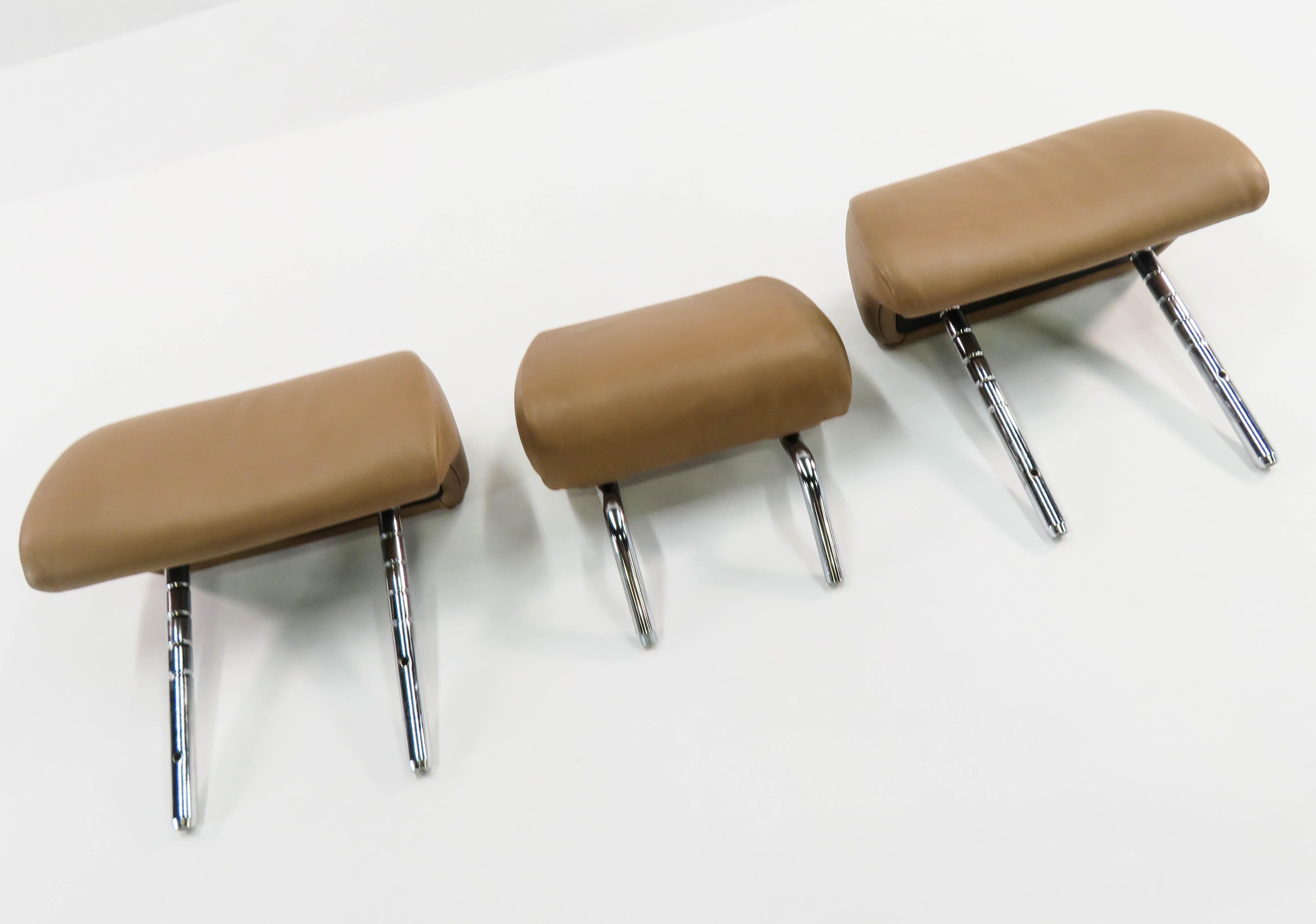 2011 BMW 750i (F01) REAR SEAT HEADREST SET-3 (BROWN LEATHER NAD5) — exact item pictured