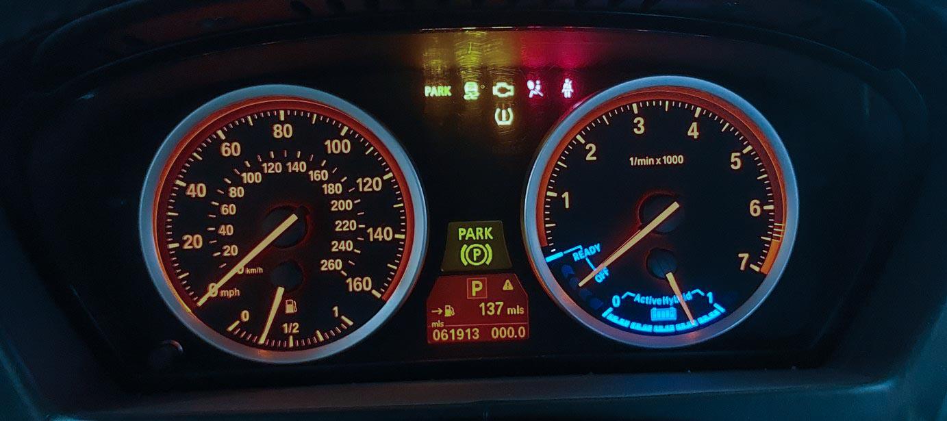 2010-2011 BMW X6 (E72) ACTIVEHYBRID - SPEEDOMETER INSTRUMENT GAUGE CLUSTER (61k) — exact item pictured