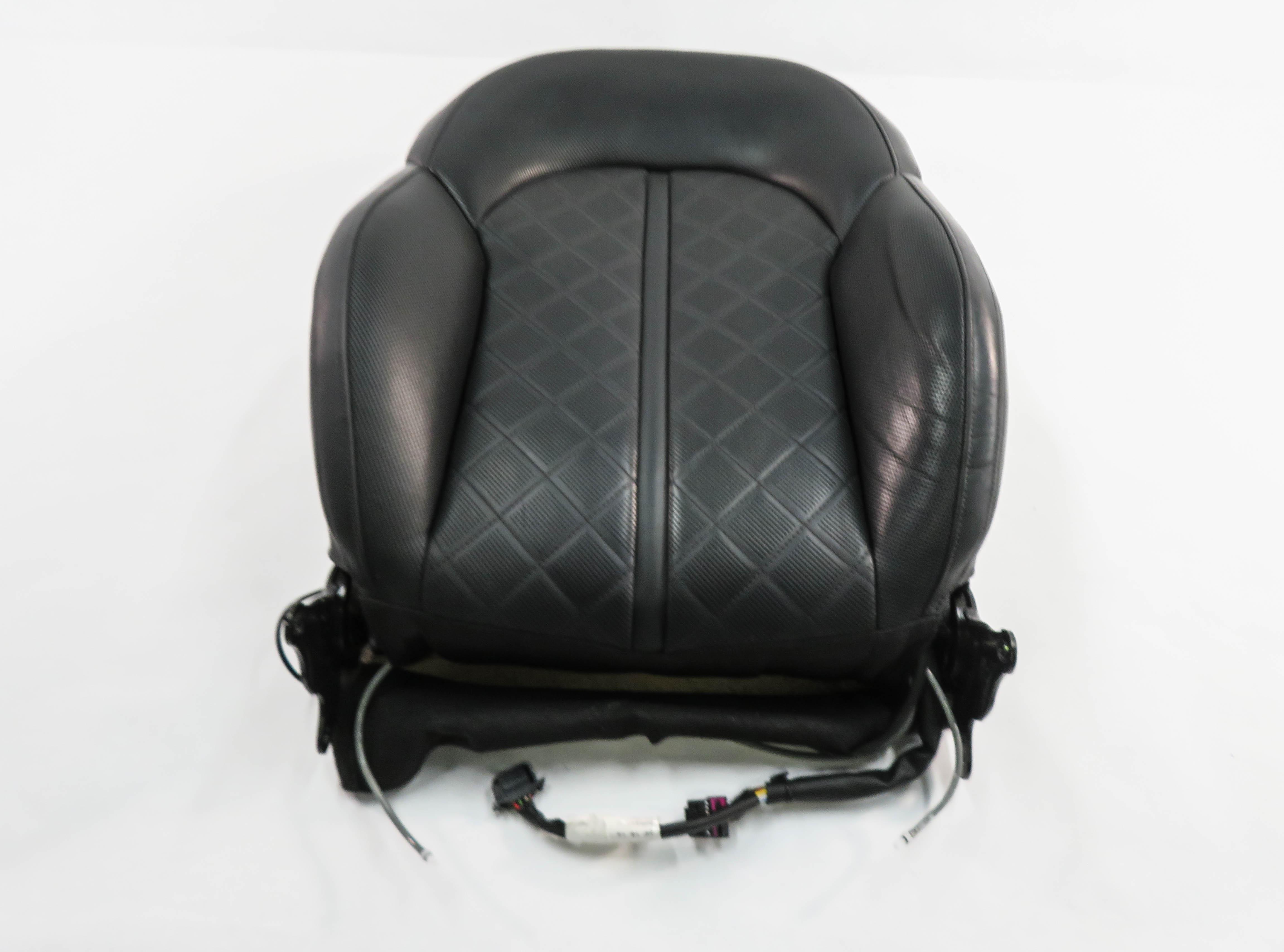 2014 AUDI S8 (D4 4H) DRIVER - UPPER TOP HEATED SPORT SEAT CUSHION (BLACK) — exact item pictured