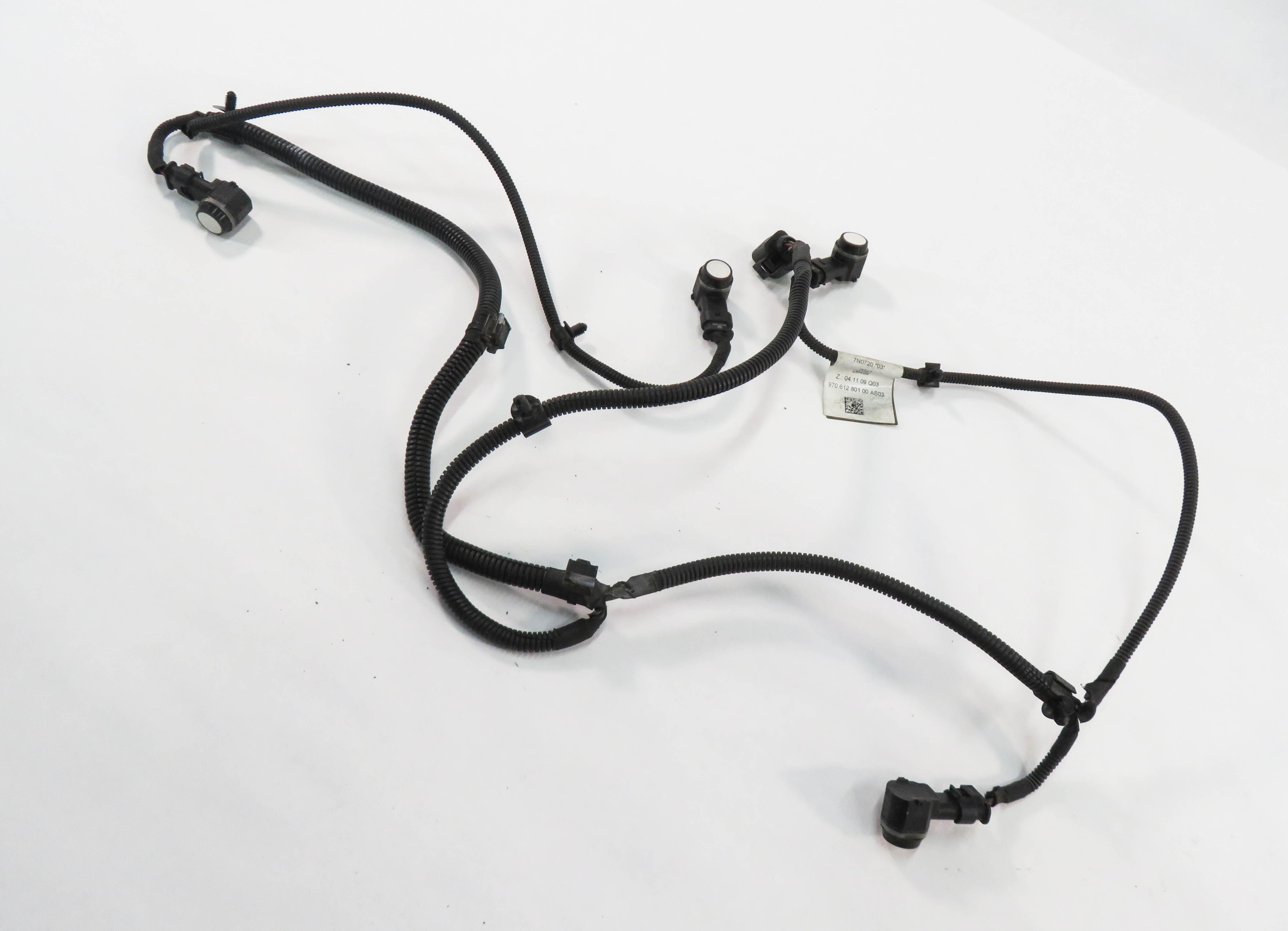 2012 PORSCHE PANAMERA (970 G1) REAR PDC PARK SENSOR SET w/ HARNESS (WHITE) — exact item pictured