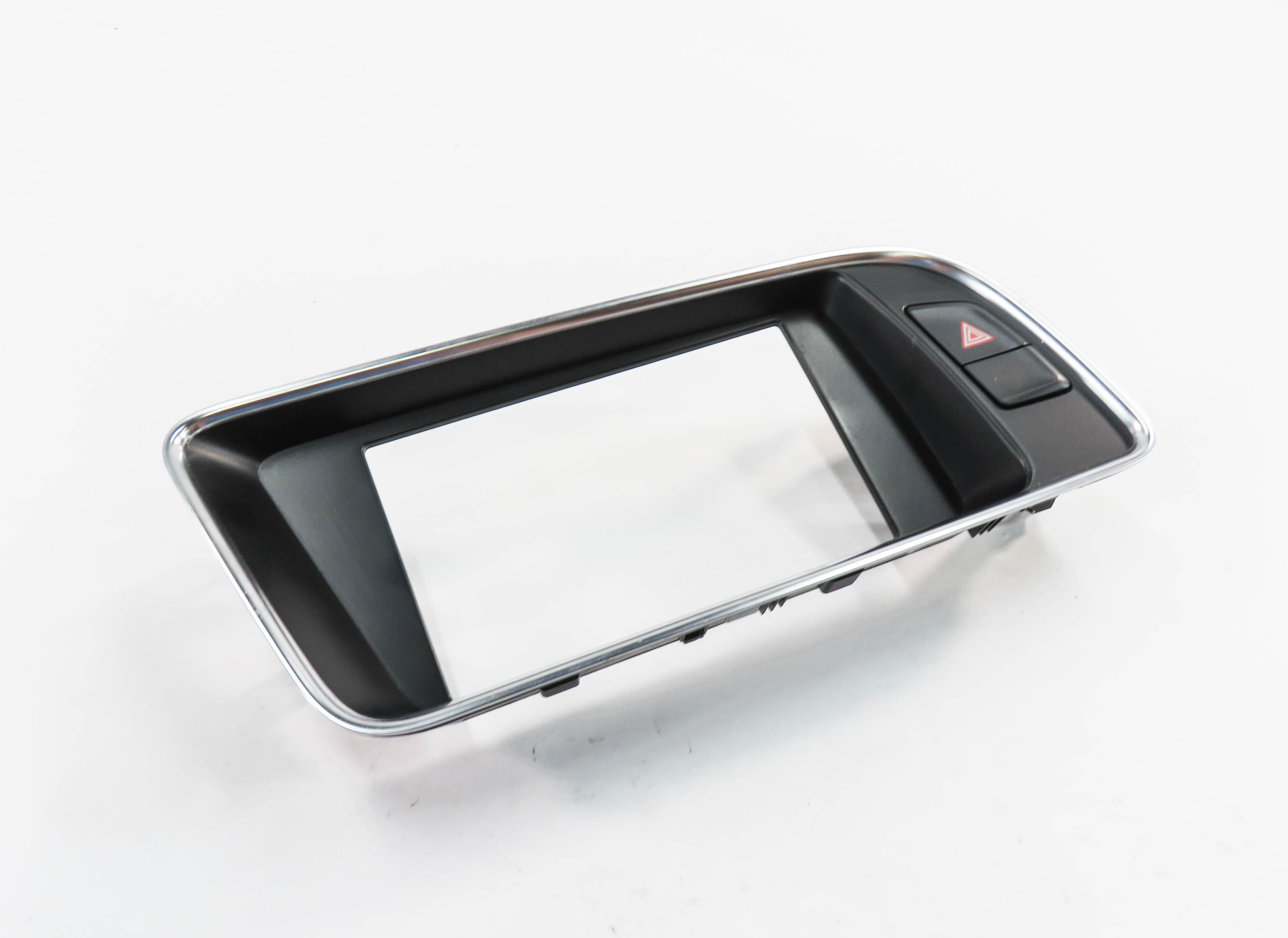 2012 AUDI Q5 (B8 8R) GPS NAVIGATION SCREEN TRIM BEZEL w/ HAZARD SWITCH — exact item pictured