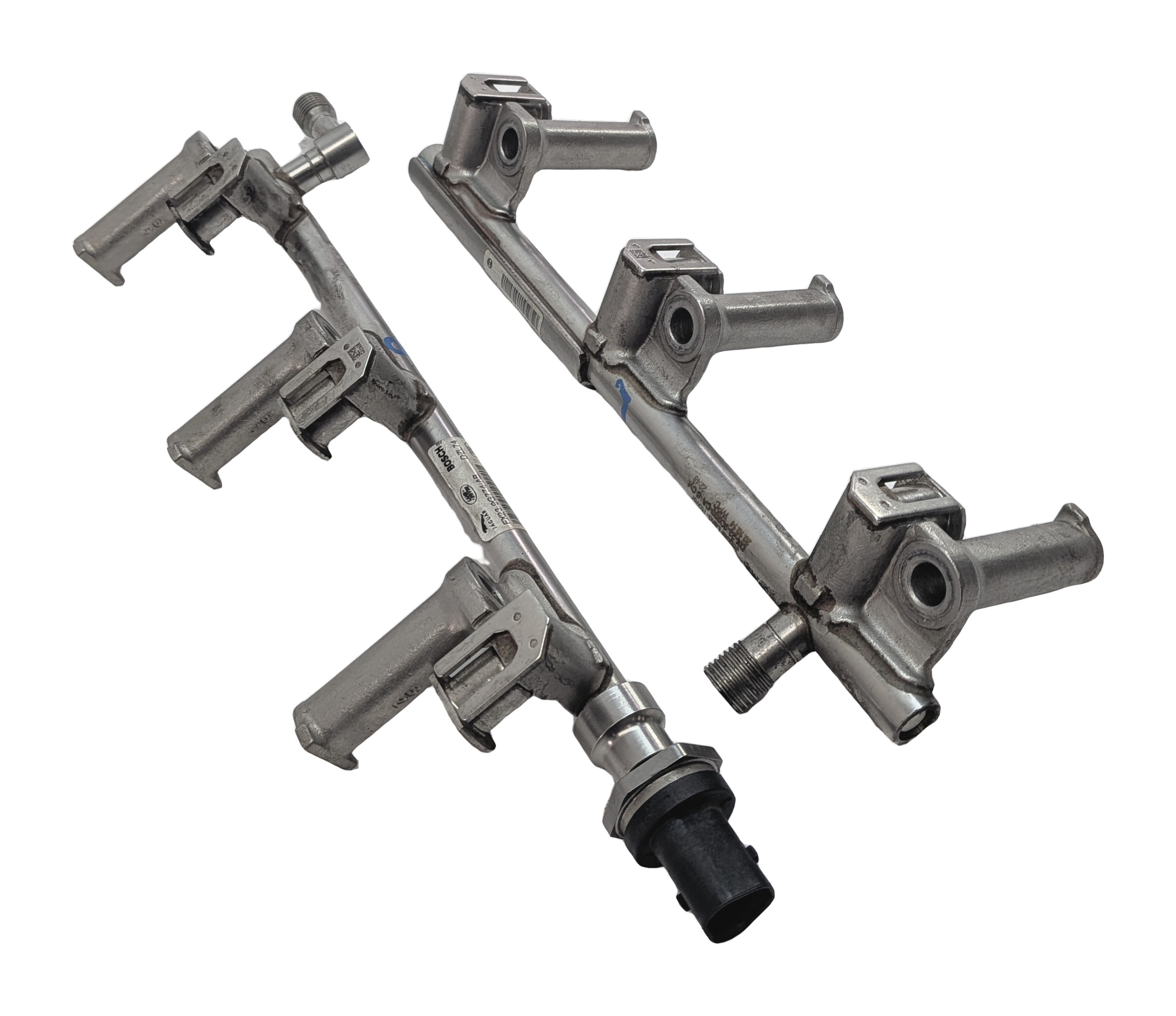 15 RANGE ROVER SPORT L494 3.0L AJ126 SC ENGINE FUEL INJECTOR RAIL SET/2 w/SENSOR — exact item pictured