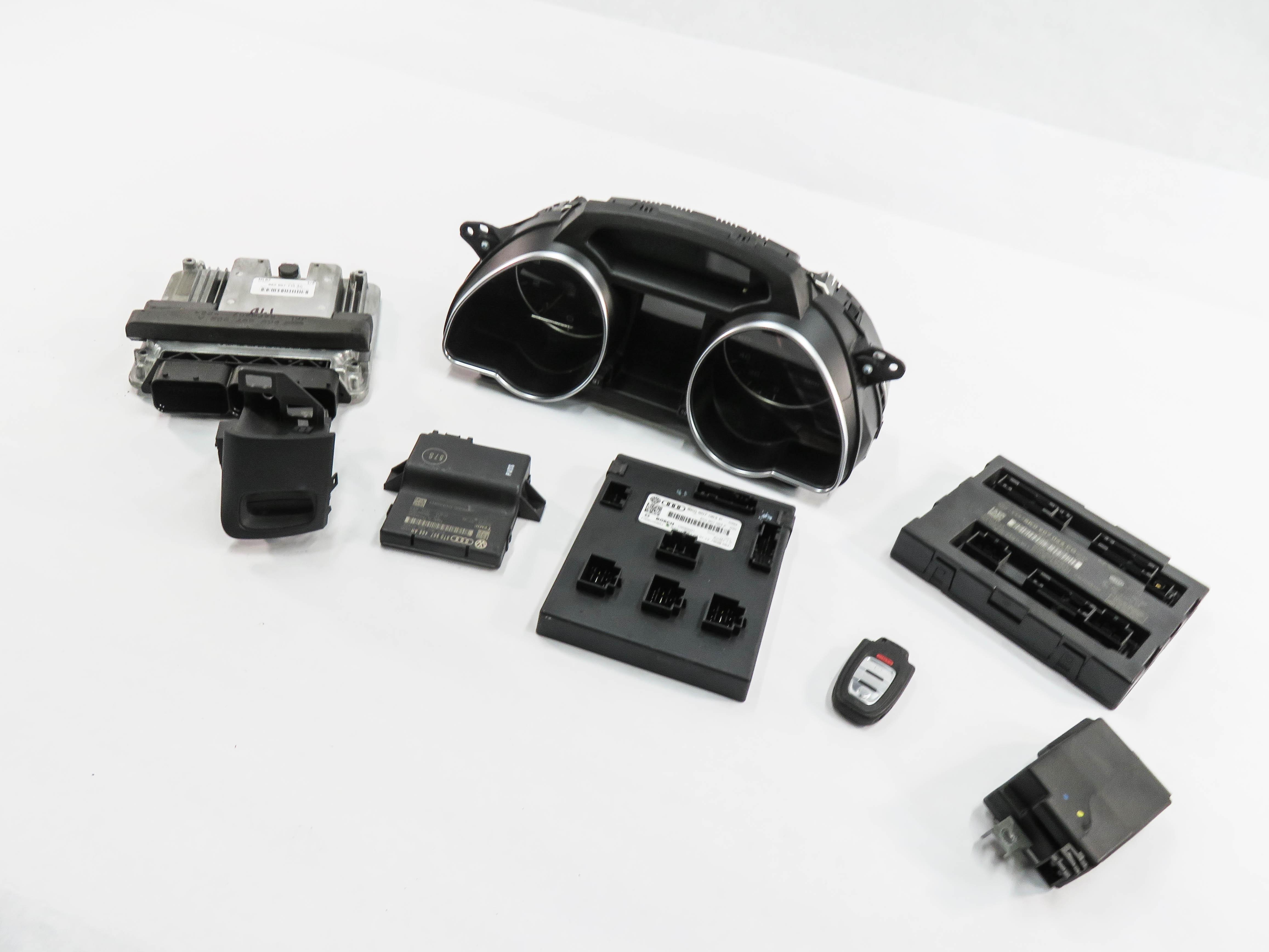 2012 AUDI A5 (B8 8T) 2.0L CAEB TURBO ENGINE - ECM BCM IMMOBILIZER MODULE KEY SET — exact item pictured