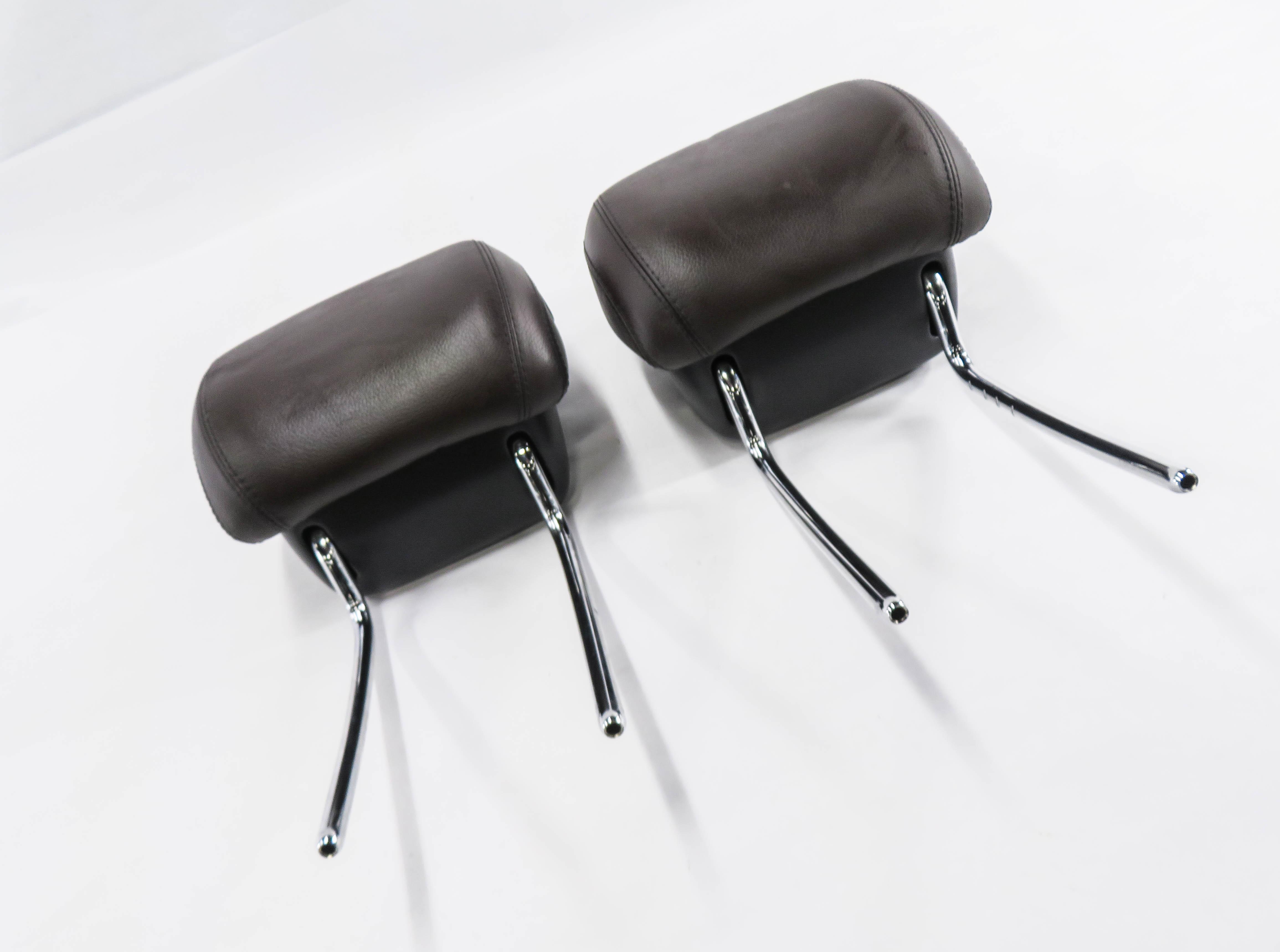 2014 MERCEDES GL550 (X166) FRONT LEFT & RIGHT SEAT HEADREST SET (BROWN LEATHER) — exact item pictured