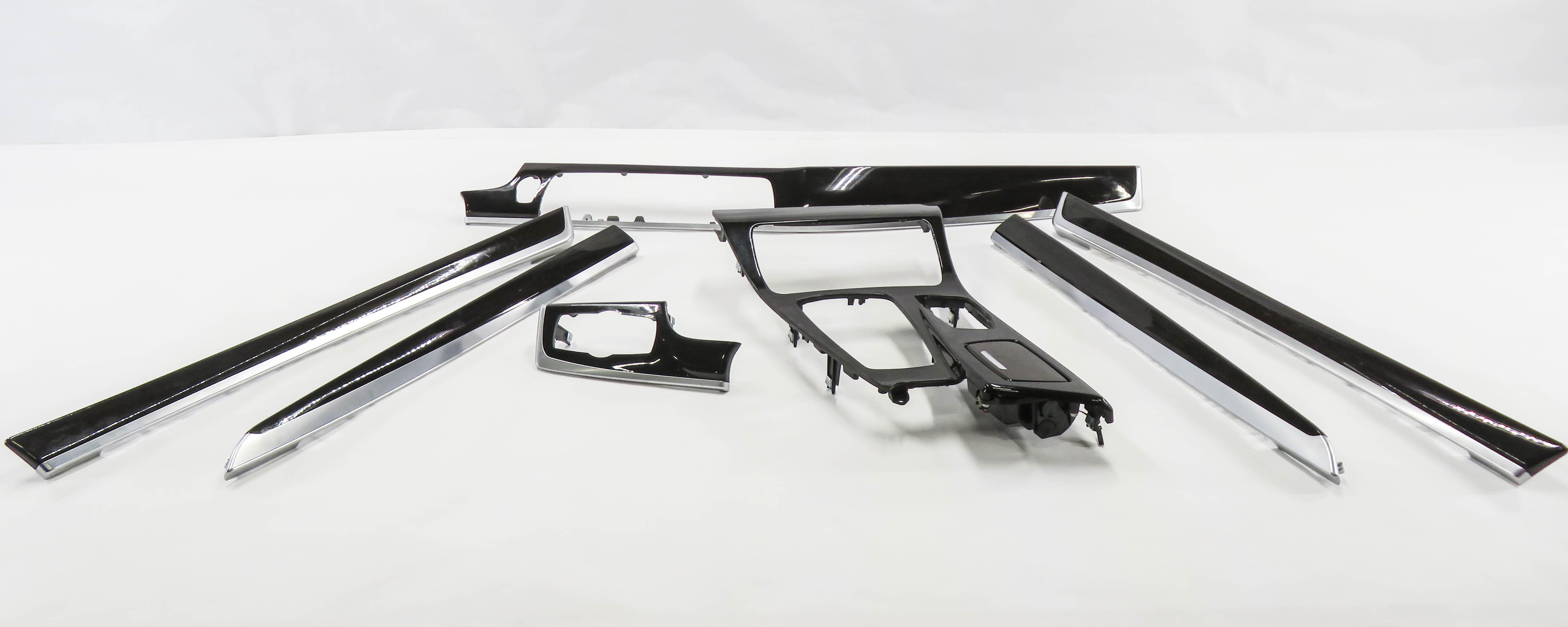 2013 BMW 535i (F10) DASH DOOR CONSOLE WOOD GRAIN TRIM PANEL SET (FINE ASH GRAIN) — exact item pictured